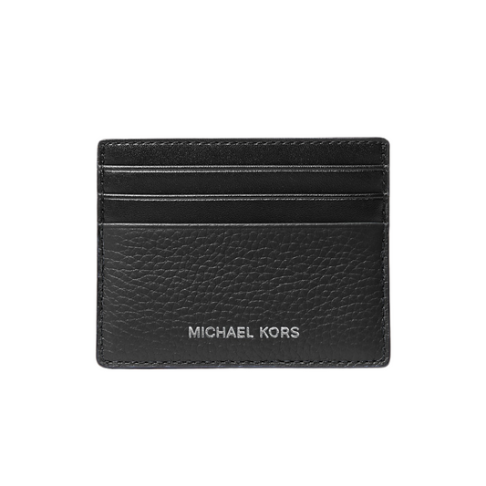 Michael Kors Hudson Pebbled Leather Card Case - Black