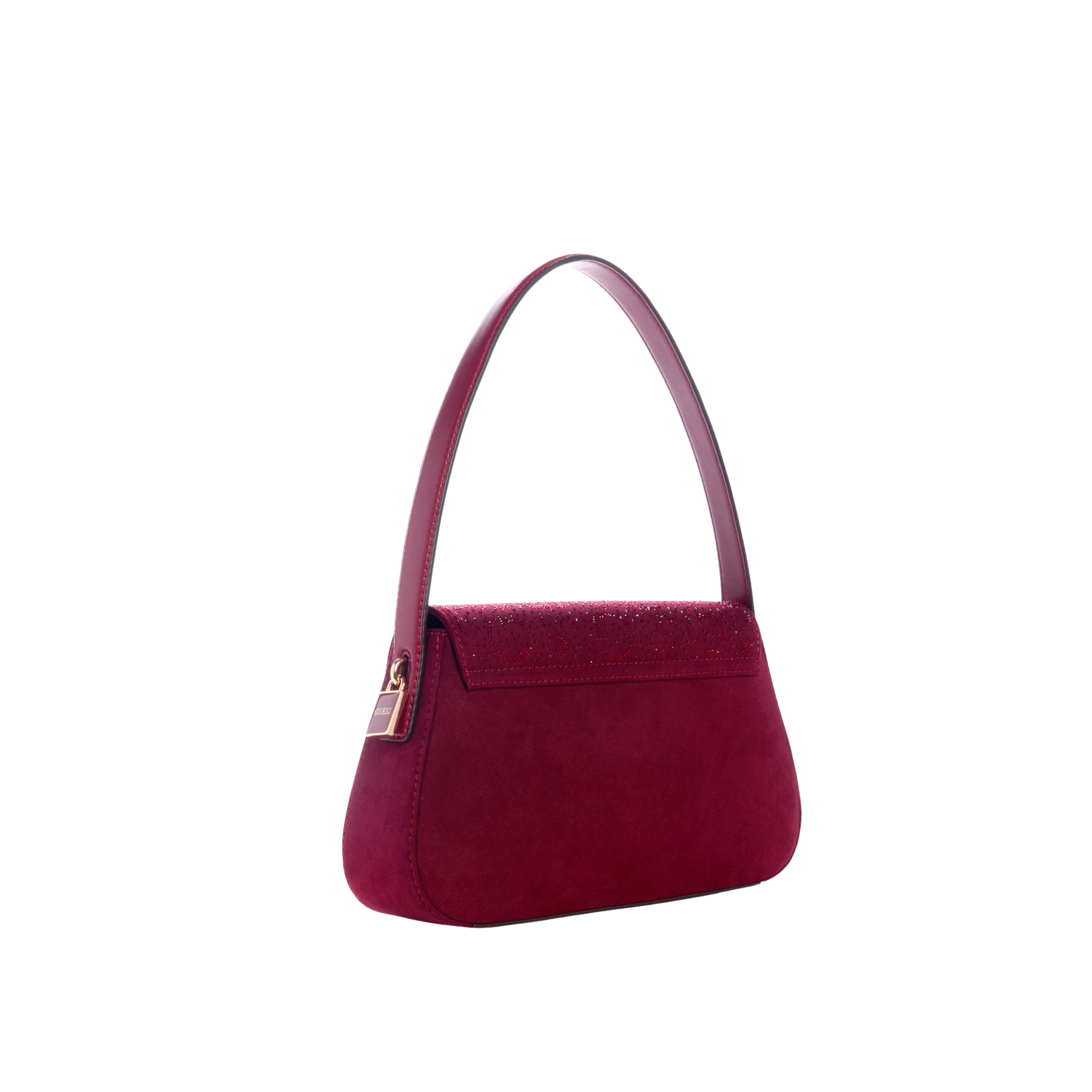 GUESS Women Avelina Rhinestone Logo Shoulder Bag - Red