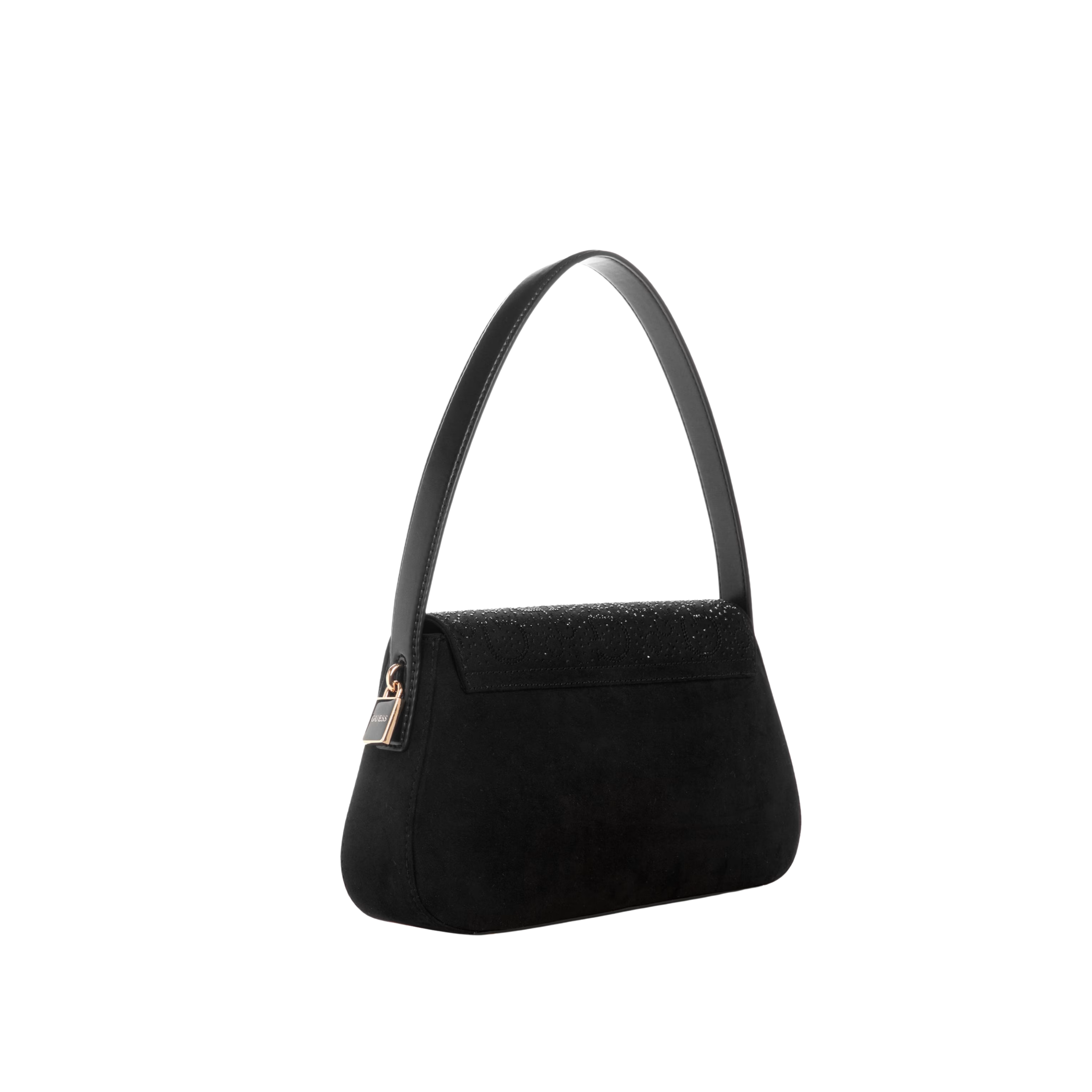 GUESS Women Avelina Rhinestone Logo Shoulder Bag - Black