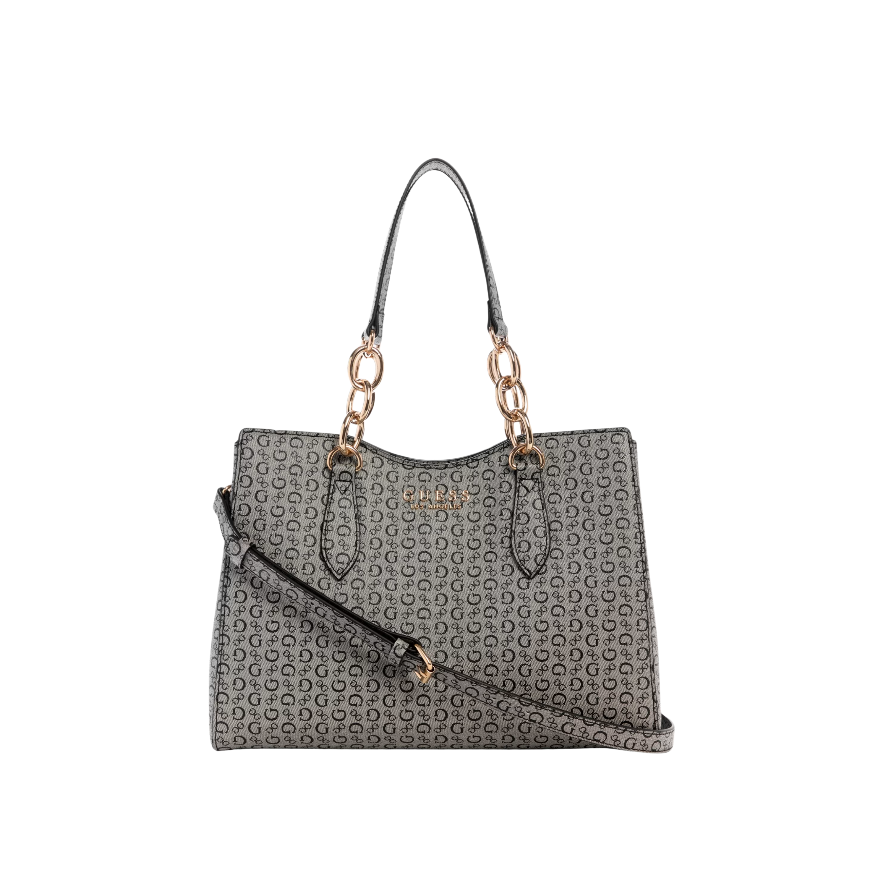 Guess Women Chiarra Logo Satchel - Black