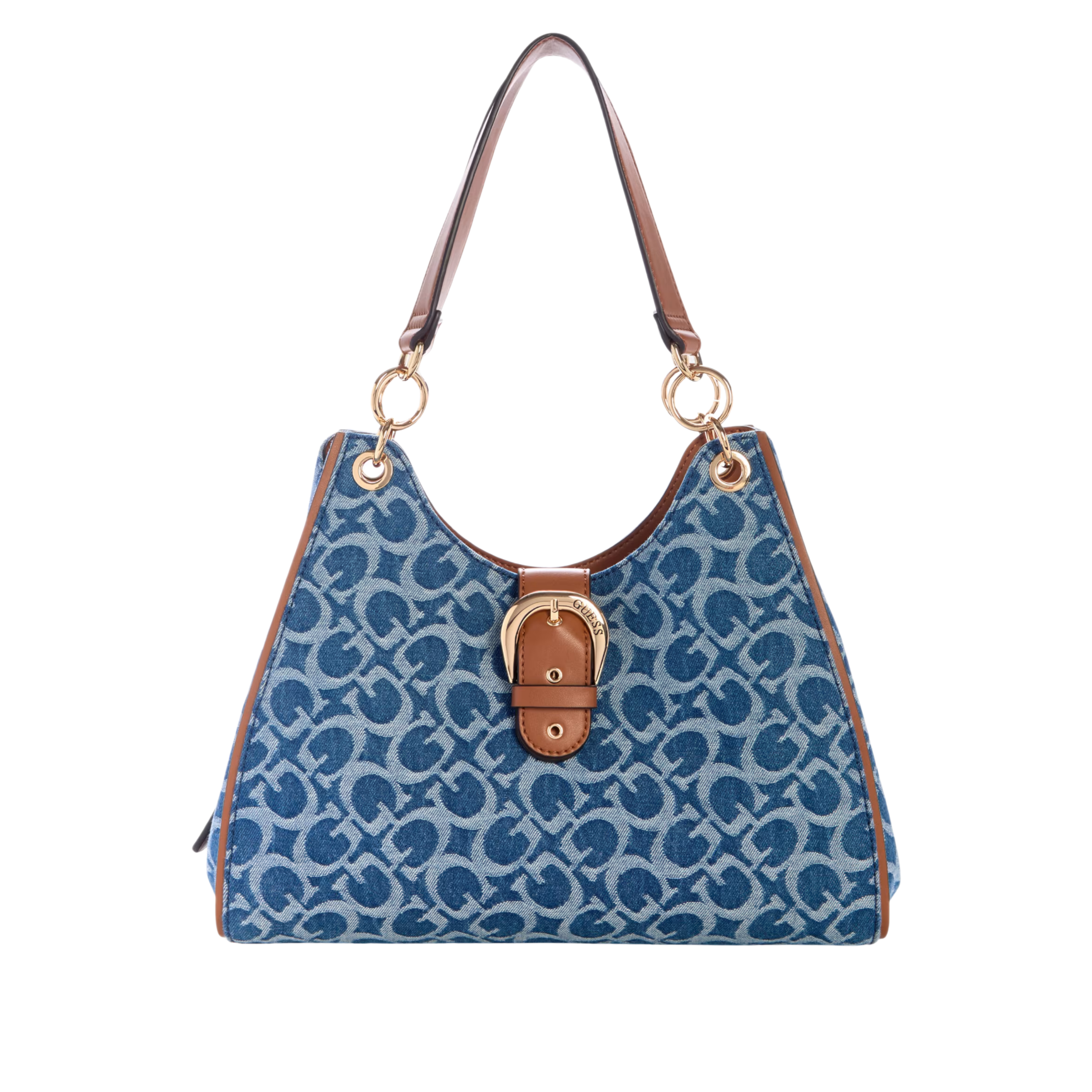Guess Women Brecken Logo Satchel - Blue