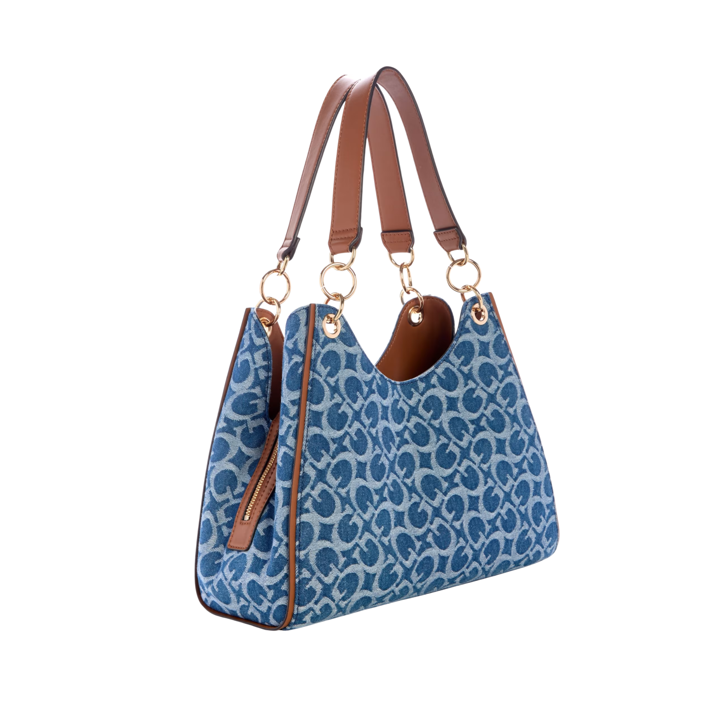 Guess Women Brecken Logo Satchel - Blue