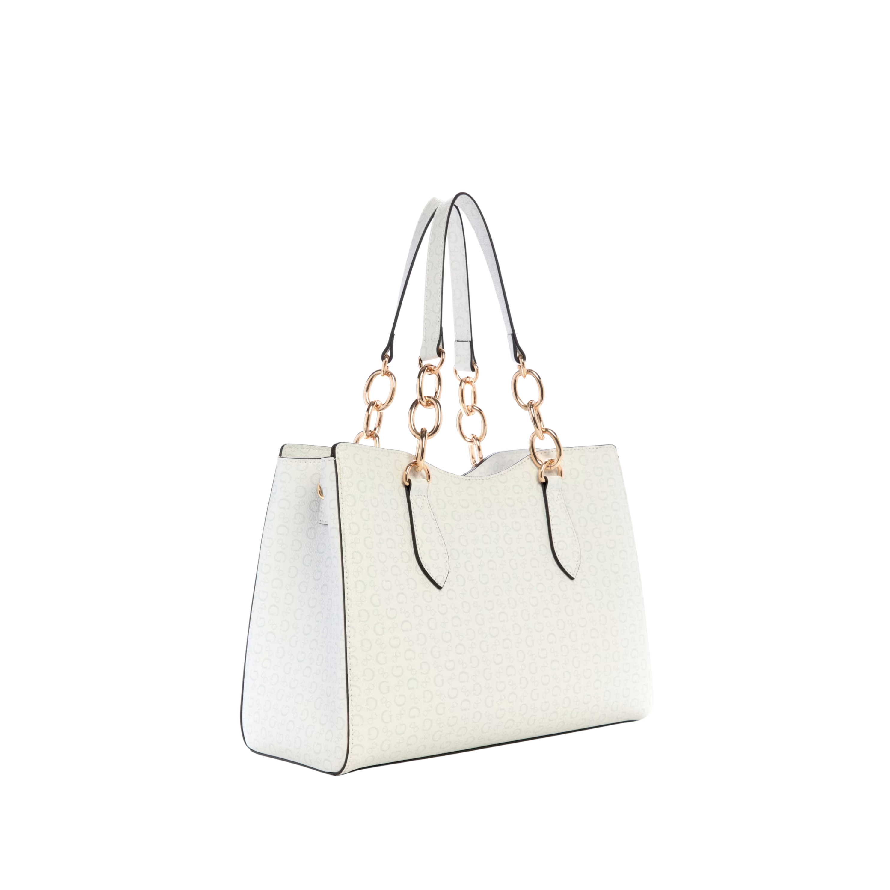 Guess Women Chiarra Logo Satchel - White