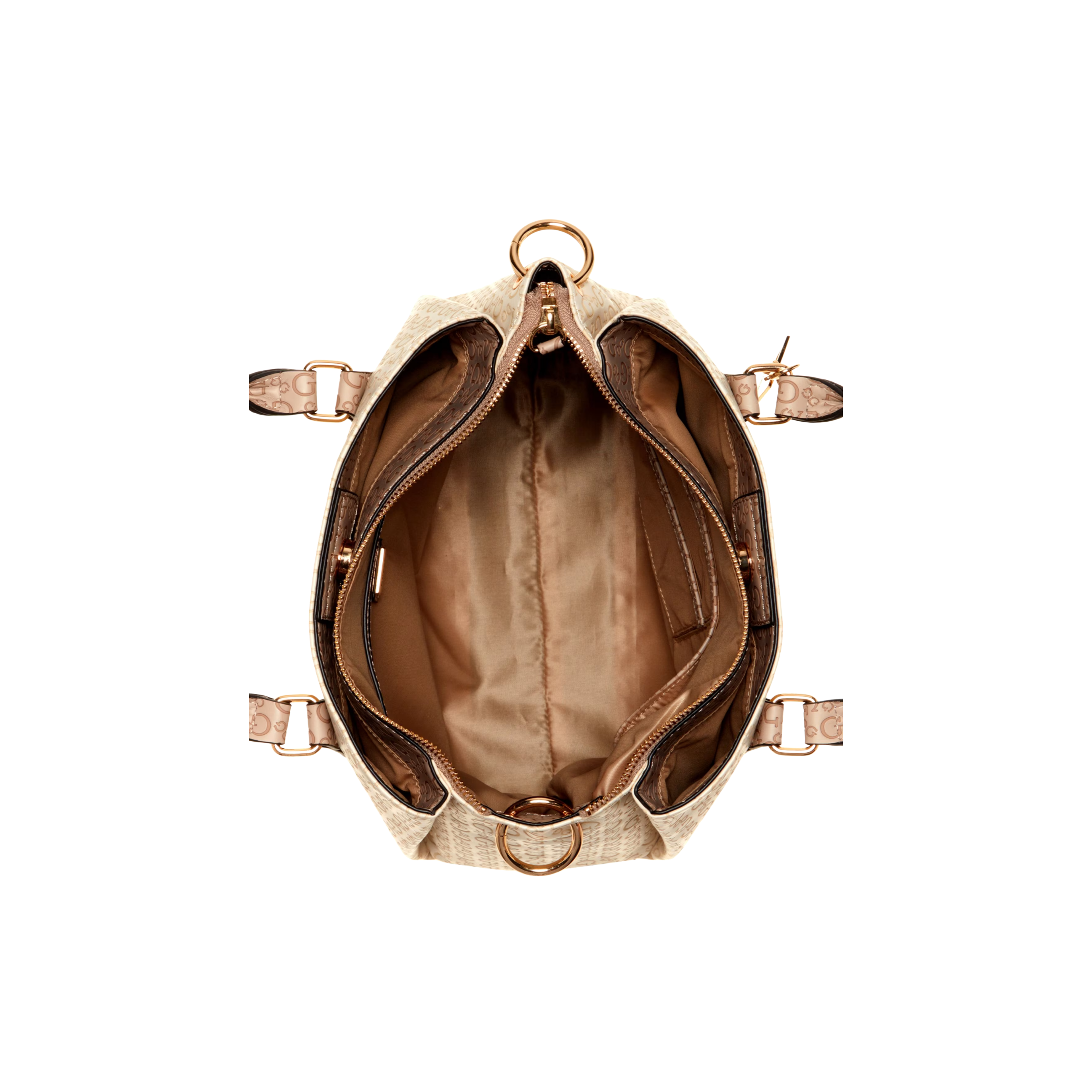 GUESS Women Zakaria Debossed Logo Satchel - Neutral