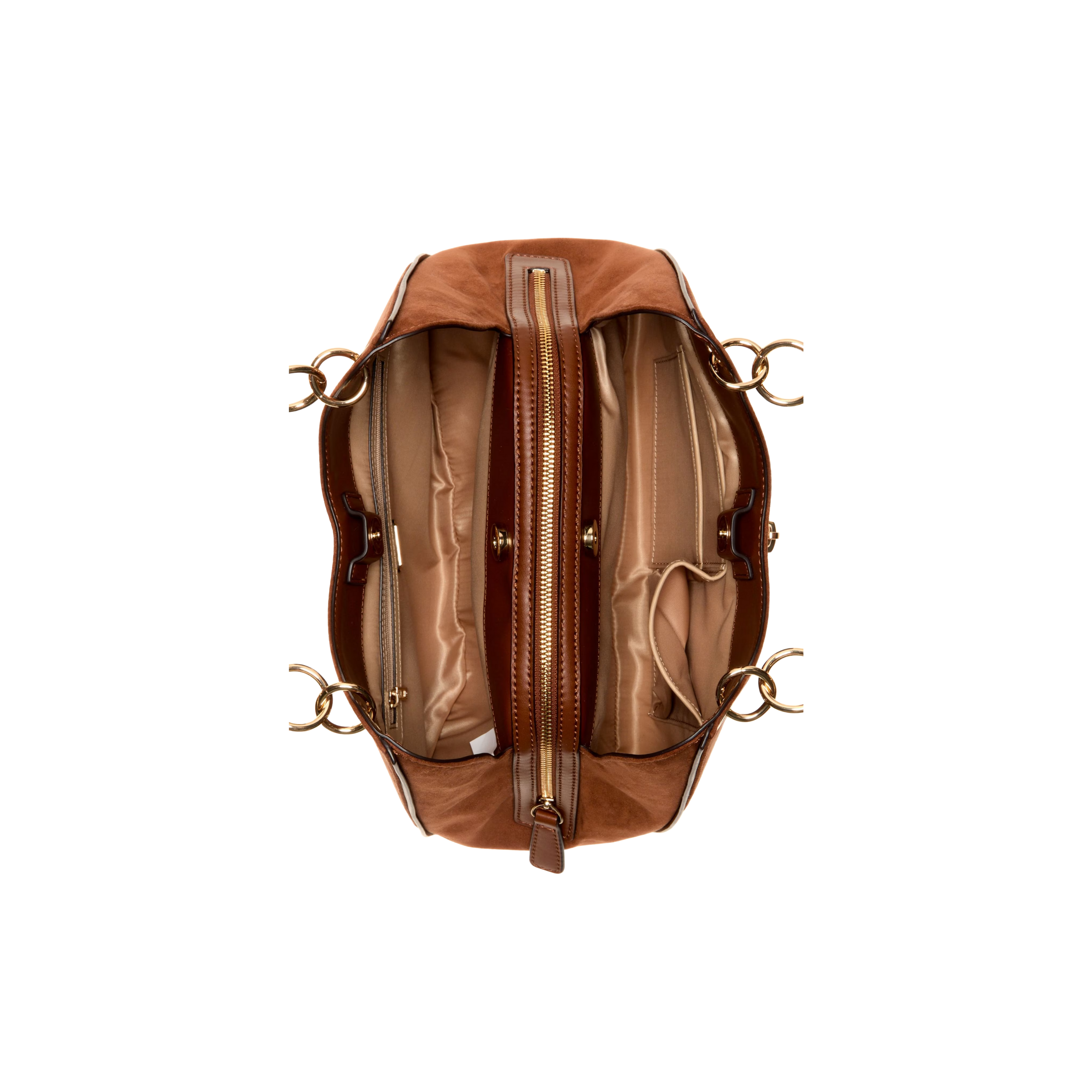 Guess Women Kaline Faux Suede Satchel - Brown