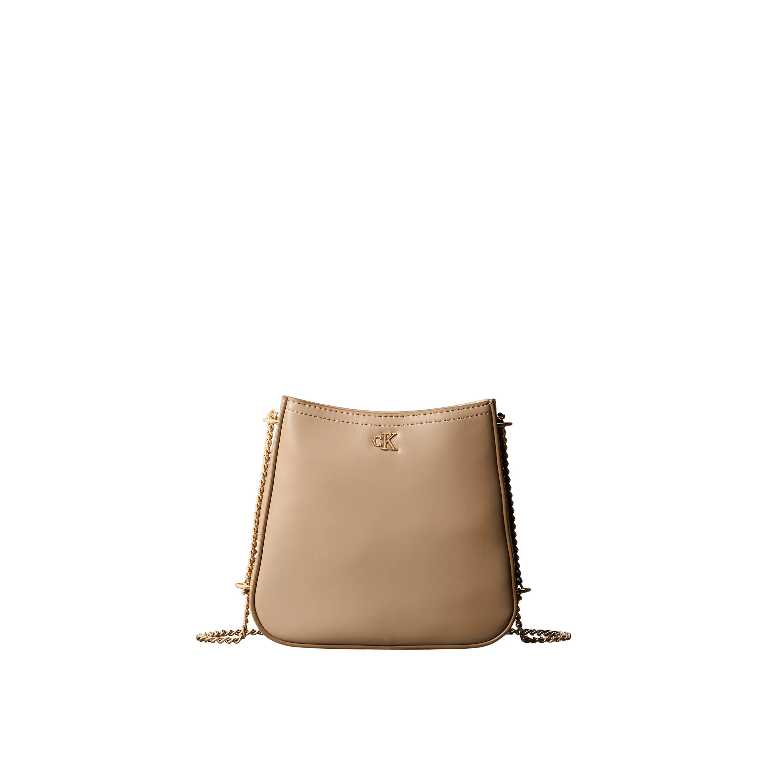 Calvin Klein Women Monogram Chain Saddle Bag - Desert Taupe