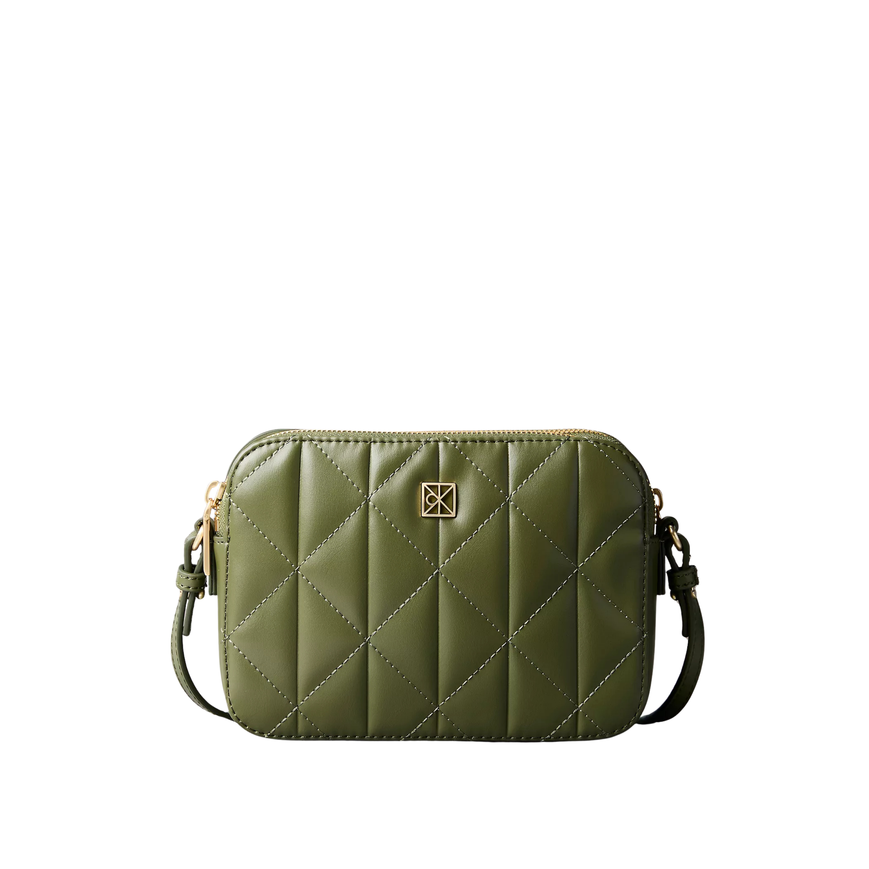Calvin Klein Women Quilted Emblem Logo Camera Bag - Cypress