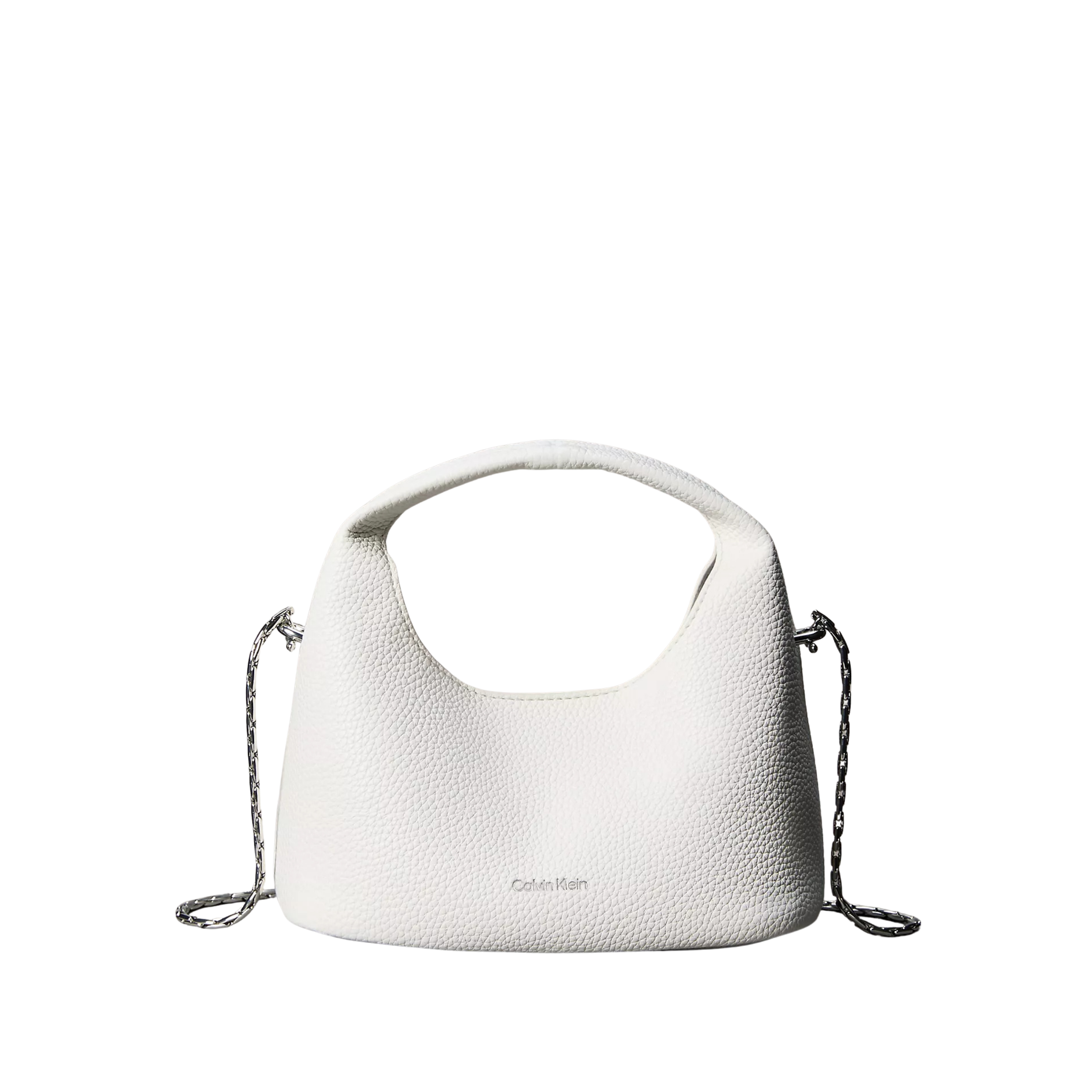 Calvin Klein Women Pebble Grain Small Slouchy Bag - White Alyssum