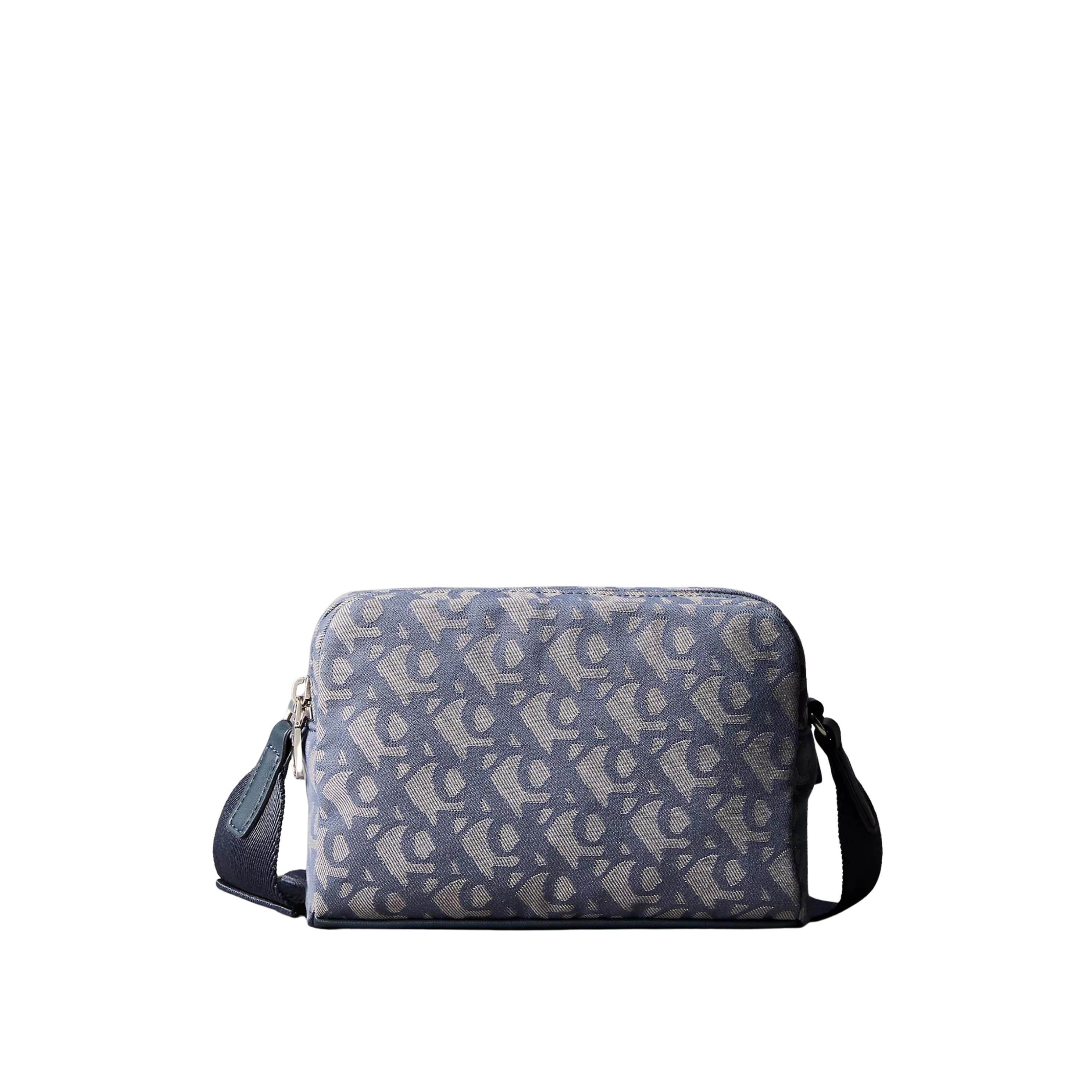 Calvin Klein Women Ultralight Double Zip Crossbody Bag - Blue Indigo Atmosphere Aop
