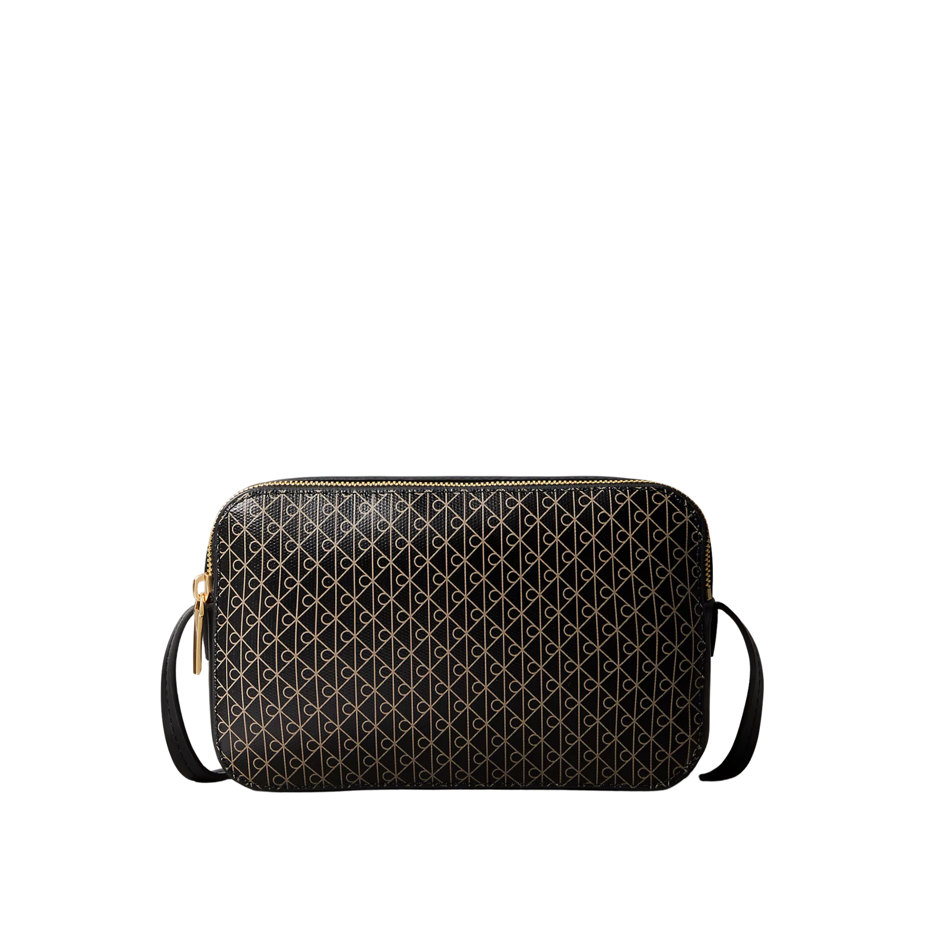 Calvin Klein Women Allover Emblem Logo Camera Bag - Black
