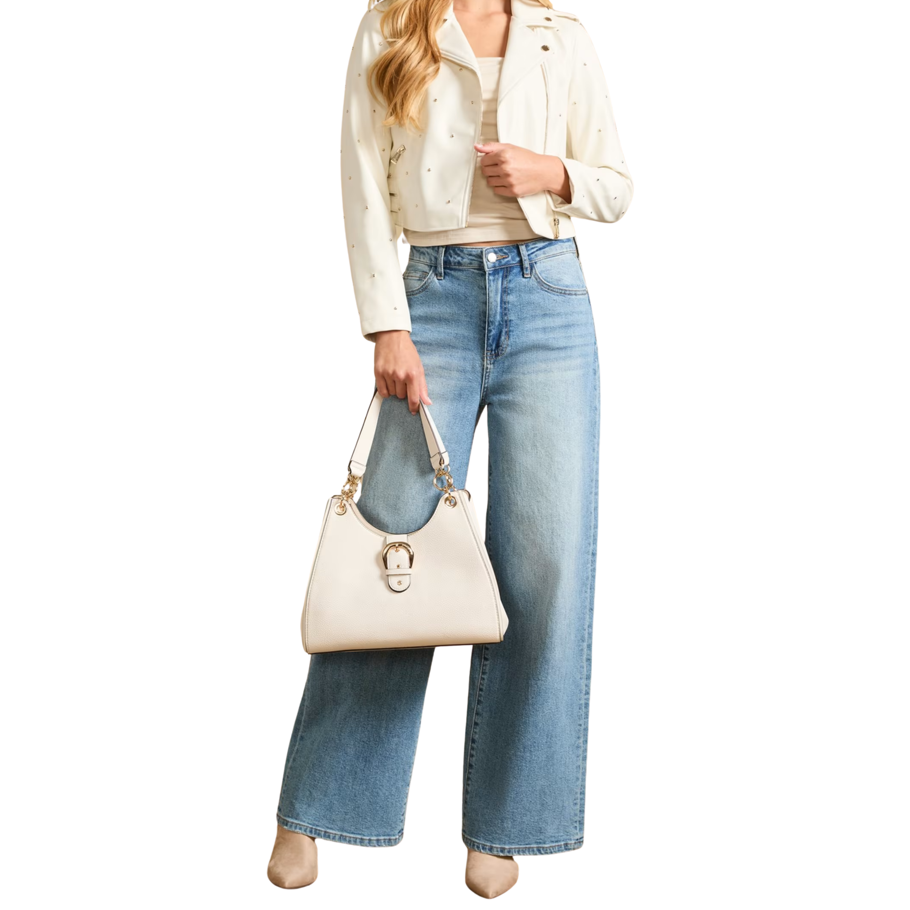 Guess Women Kaline Satchel - Off White