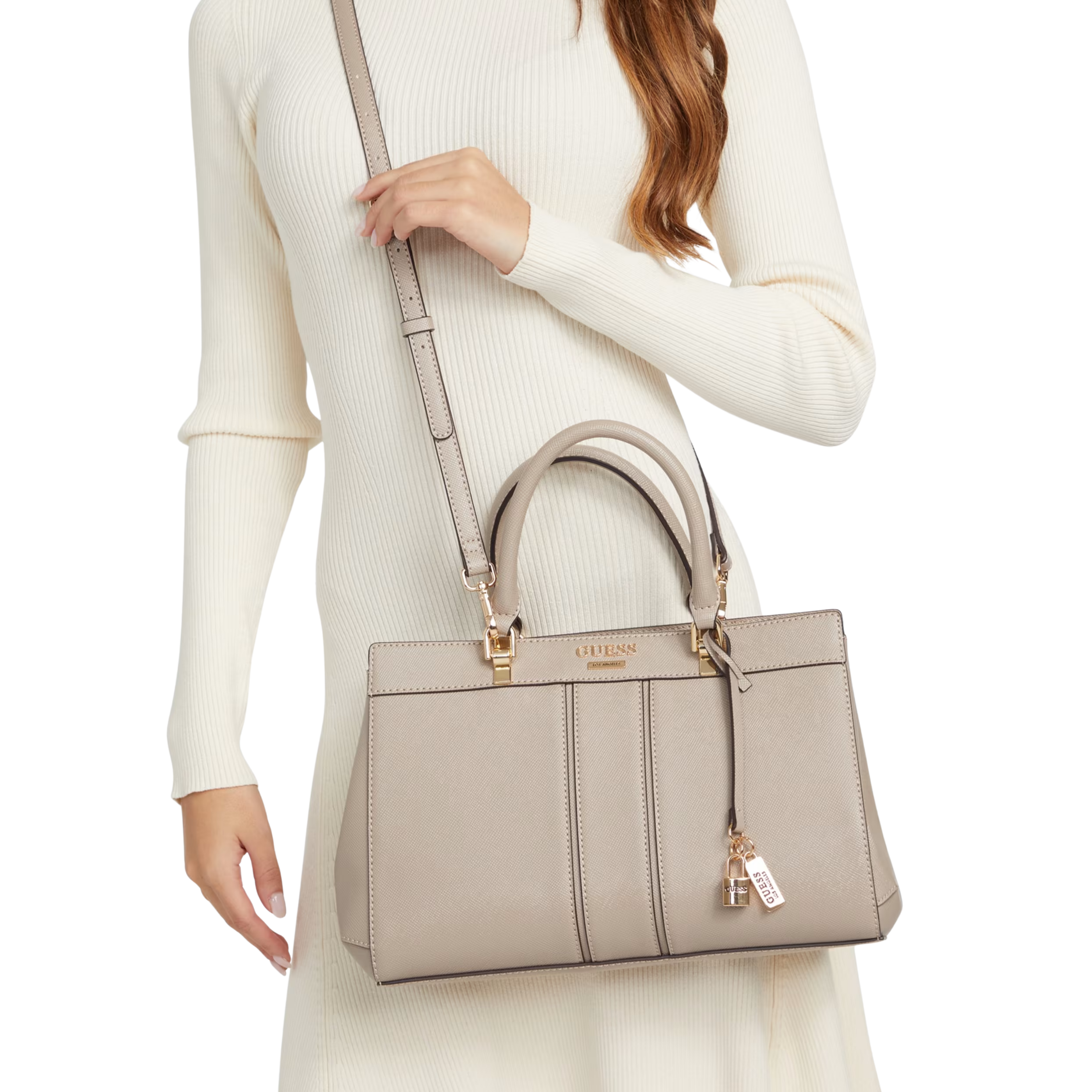 Guess Women Alesso Satchel - Beige