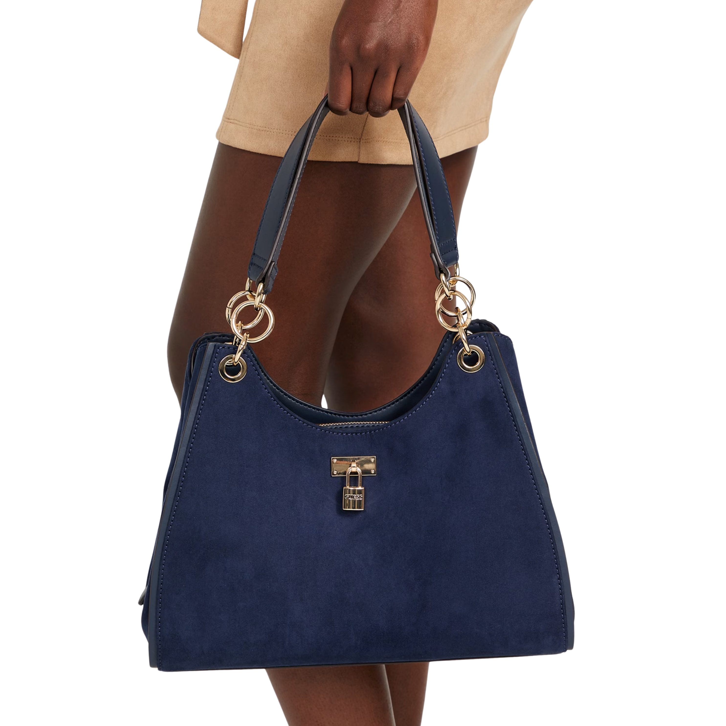 Guess Women Kaline Faux Suede Satchel - Blue