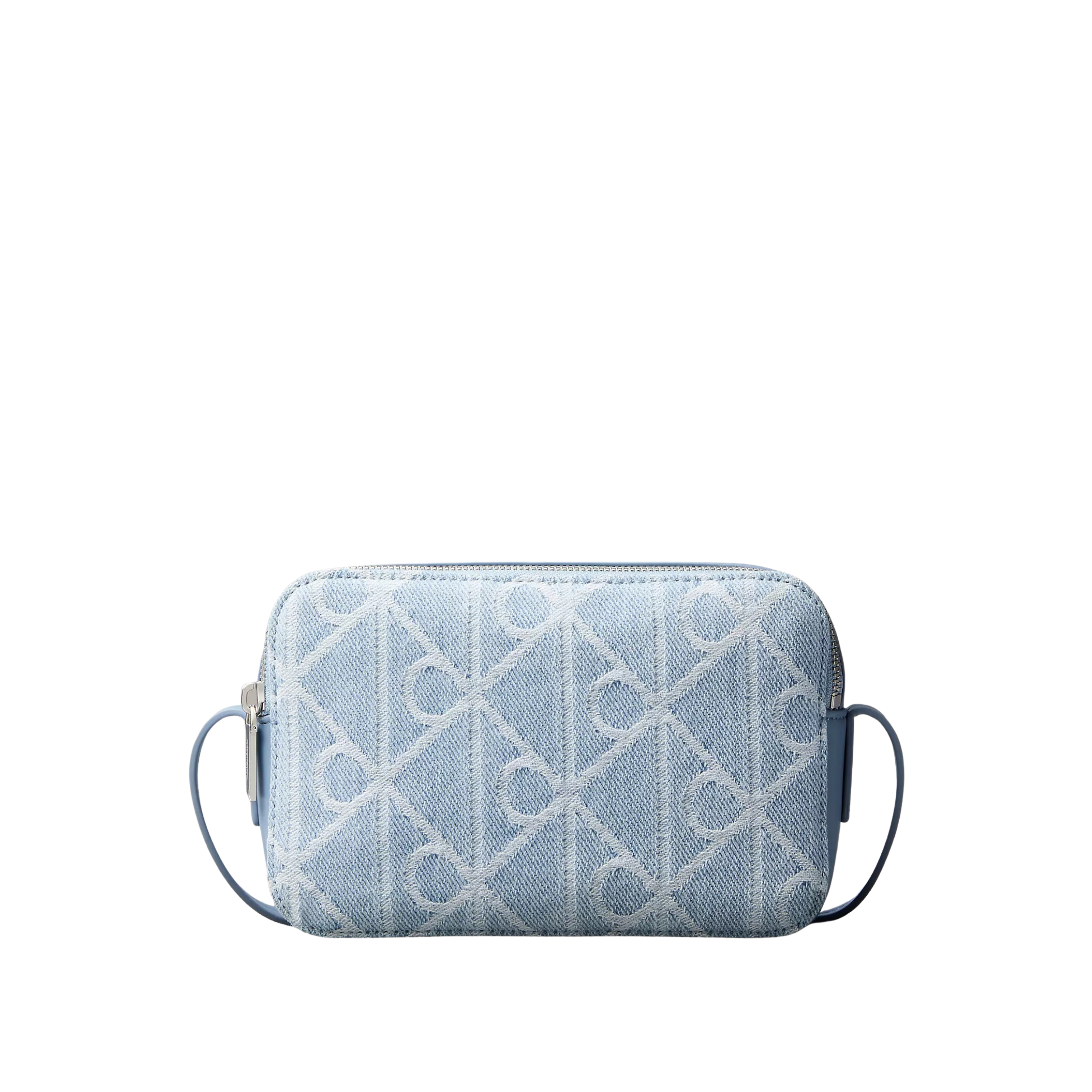 Calvin Klein Women Allover Emblem Logo Denim Camera Bag - Denim Light Wash