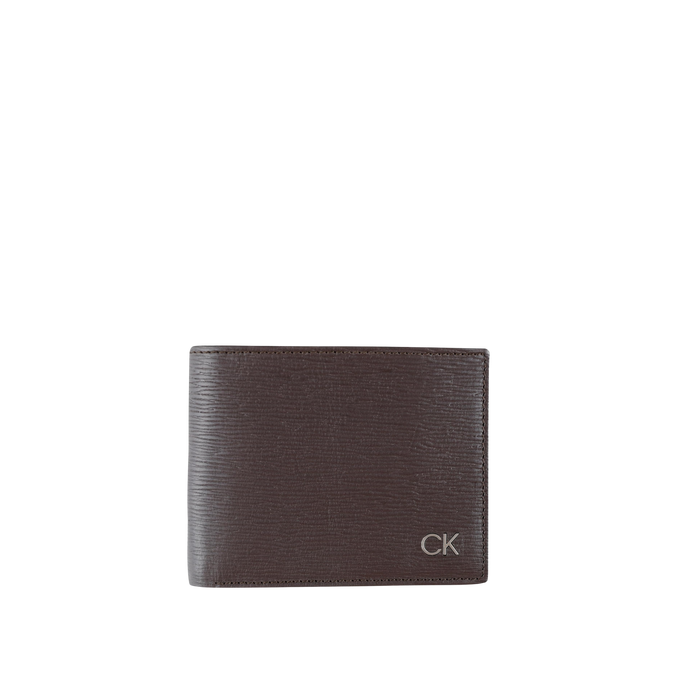 Calvin Klein Men RFID Leather Minimalist Bifold Wallet - Brown River Prin