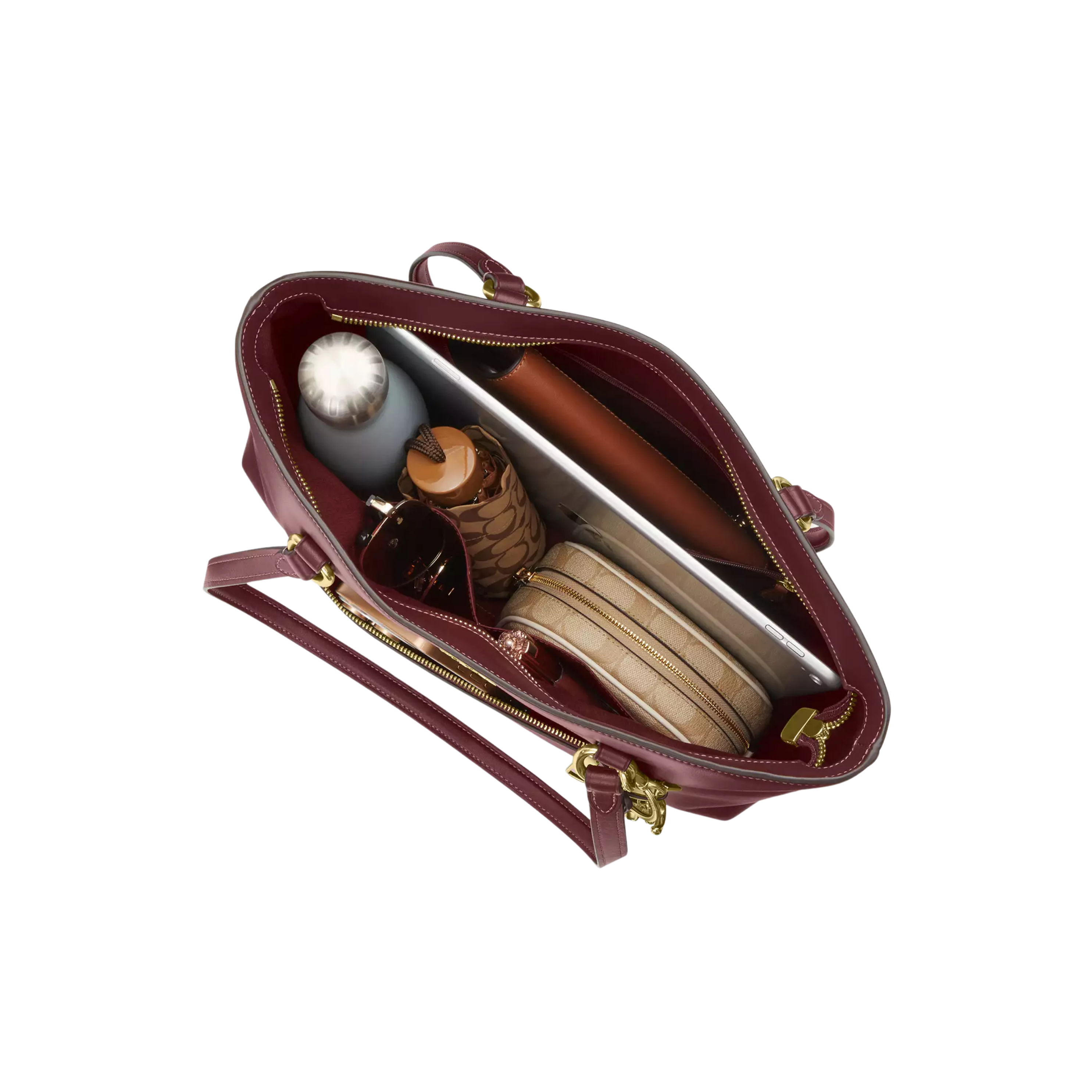 COACH Women Station Tote Bag - Gold Wine