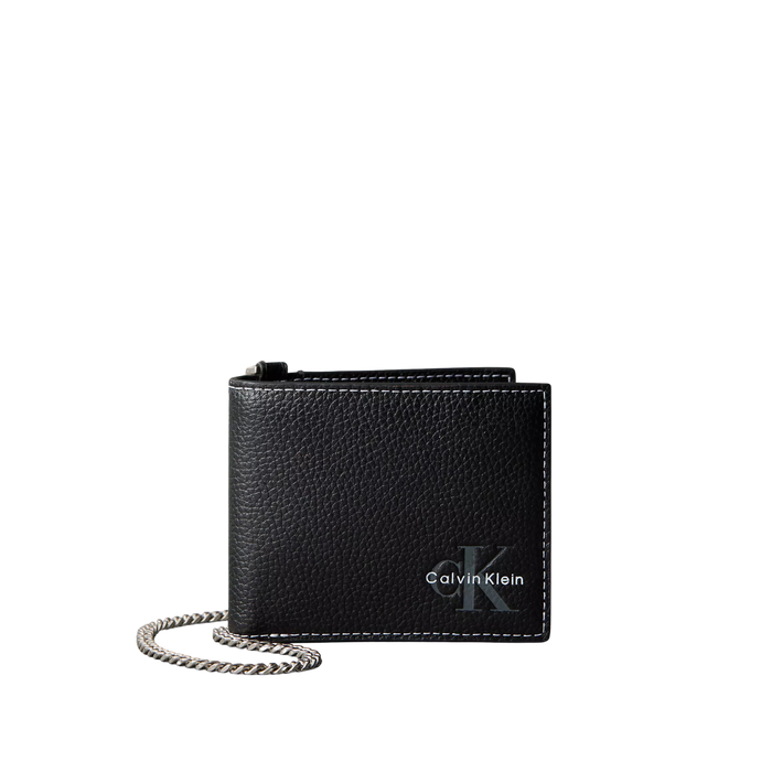 Calvin Klein Men Bold Pebble Chain Wallet - Black