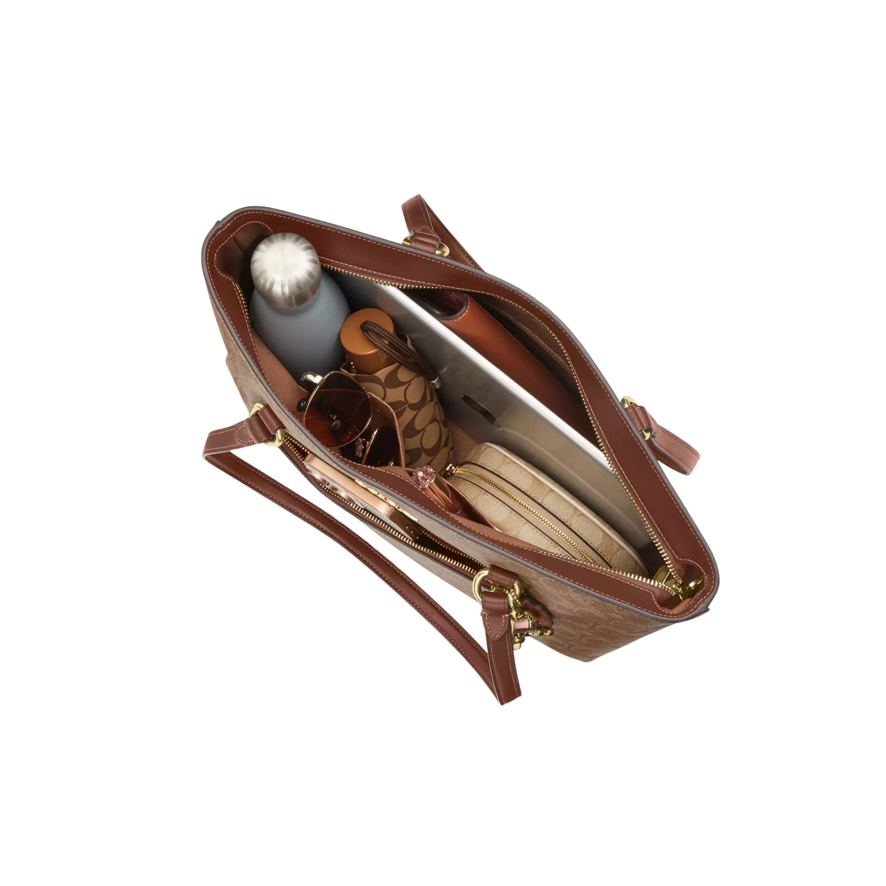 COACH Women Station Tote Bag - Gold Tan Brown