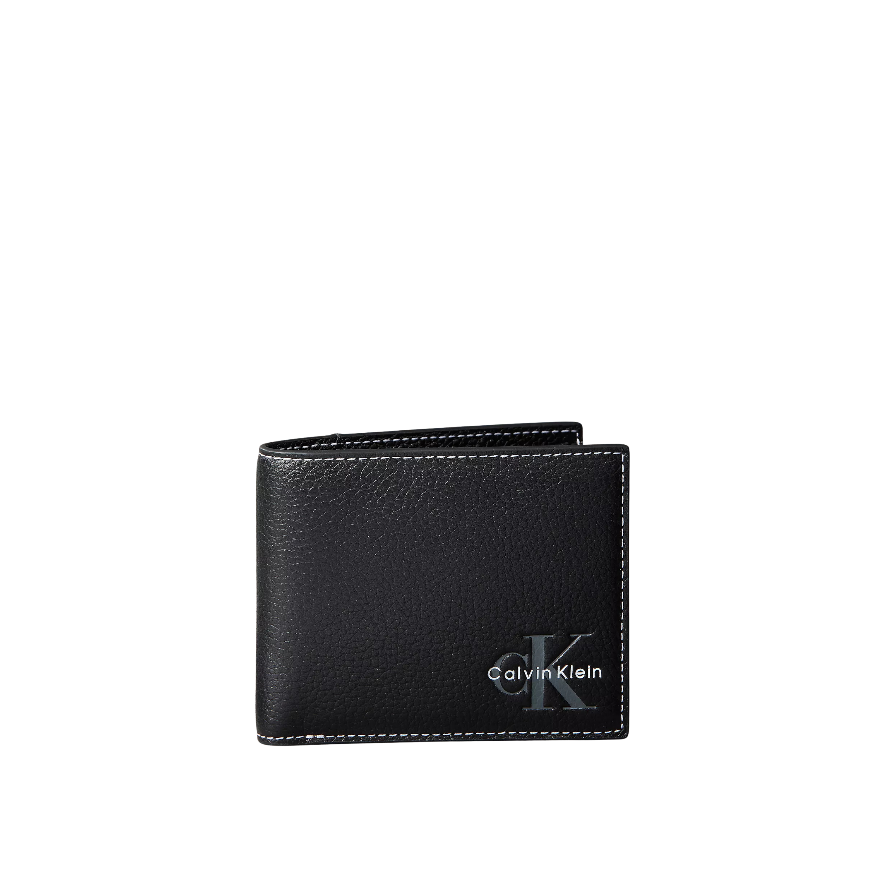 Calvin Klein Men Monologo Bifold Wallet with Coin Pouch - Black
