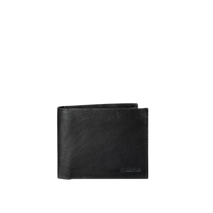 Calvin Klein Men RFID Leather Minimalist Bifold Wallet - Black Passcase