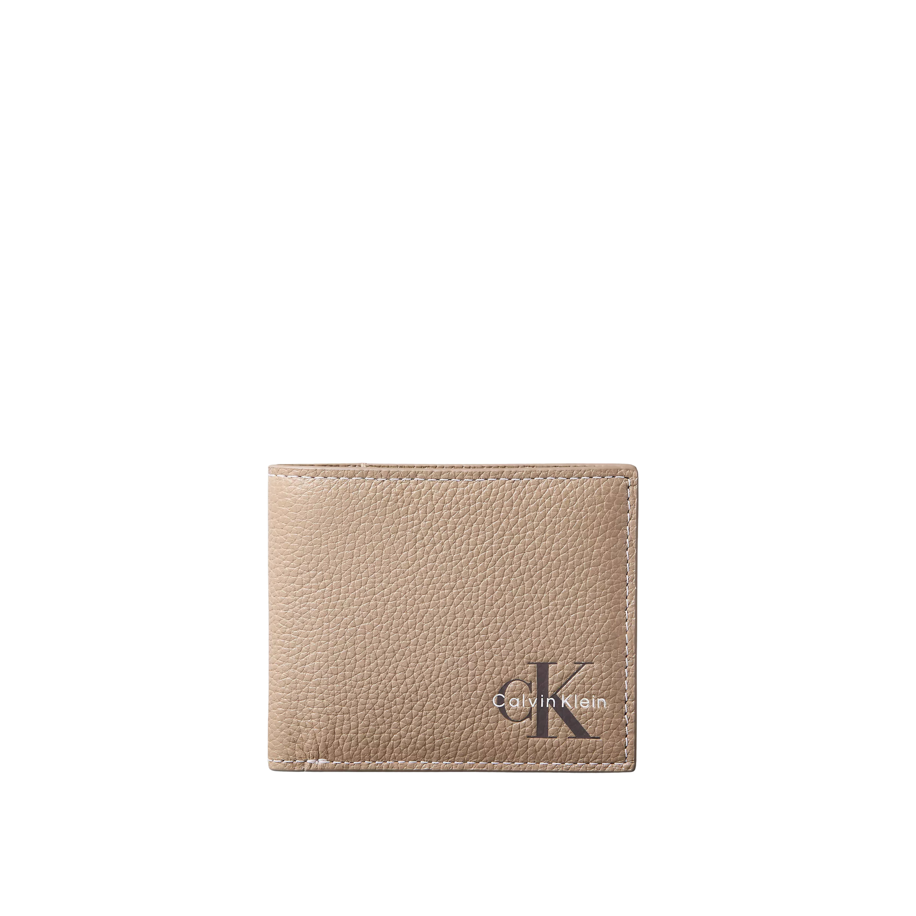 Calvin Klein Men Monologo Bifold Wallet with Coin Pouch - Desert Taupe