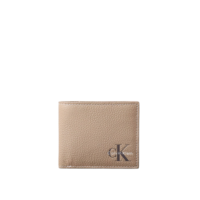 Calvin Klein Men Monologo Bifold Wallet with Coin Pouch - Desert Taupe
