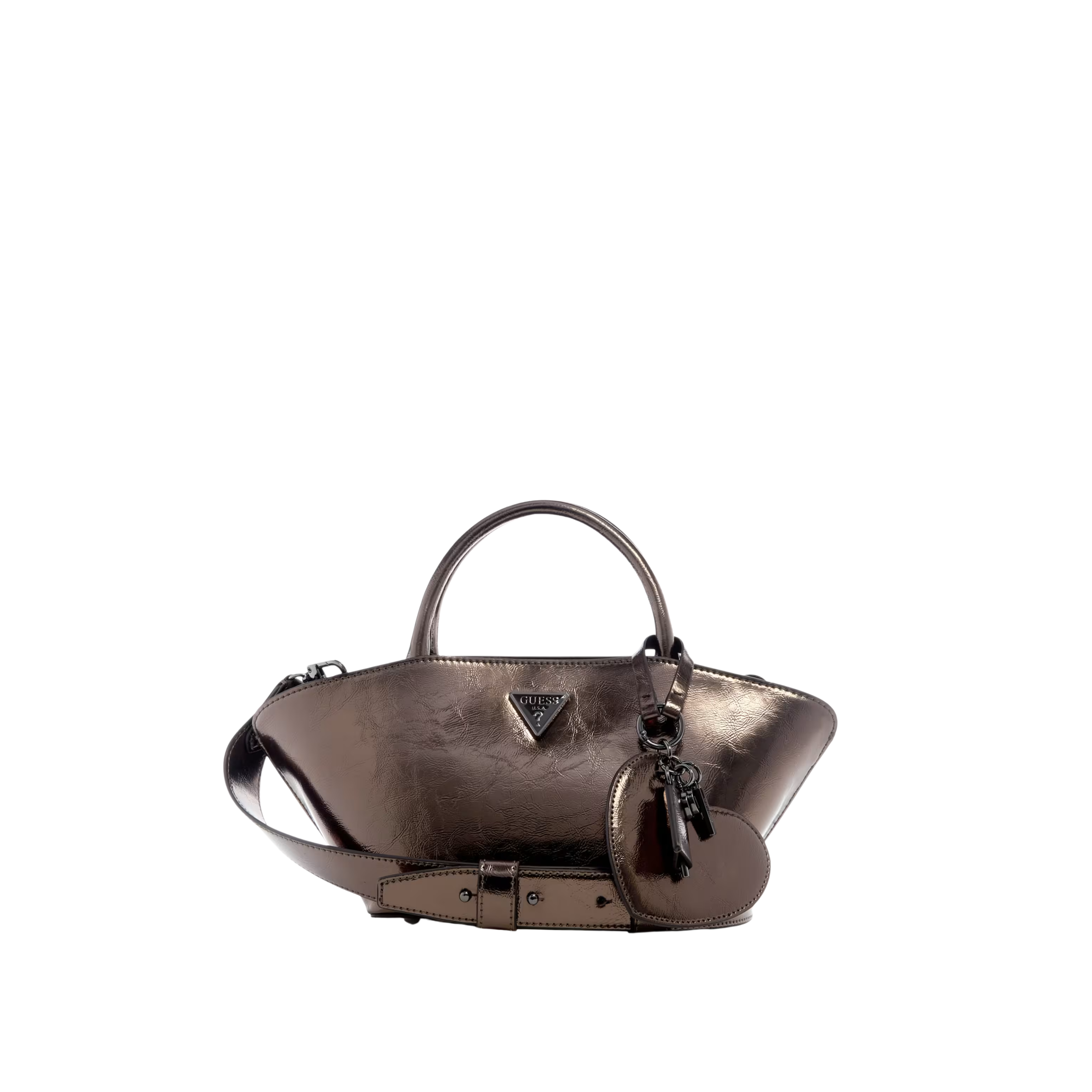 Guess Women Bolena Metallic Mini Satchel - Pewter