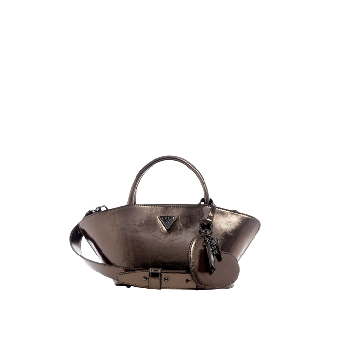 Guess Women Bolena Metallic Mini Satchel - Pewter