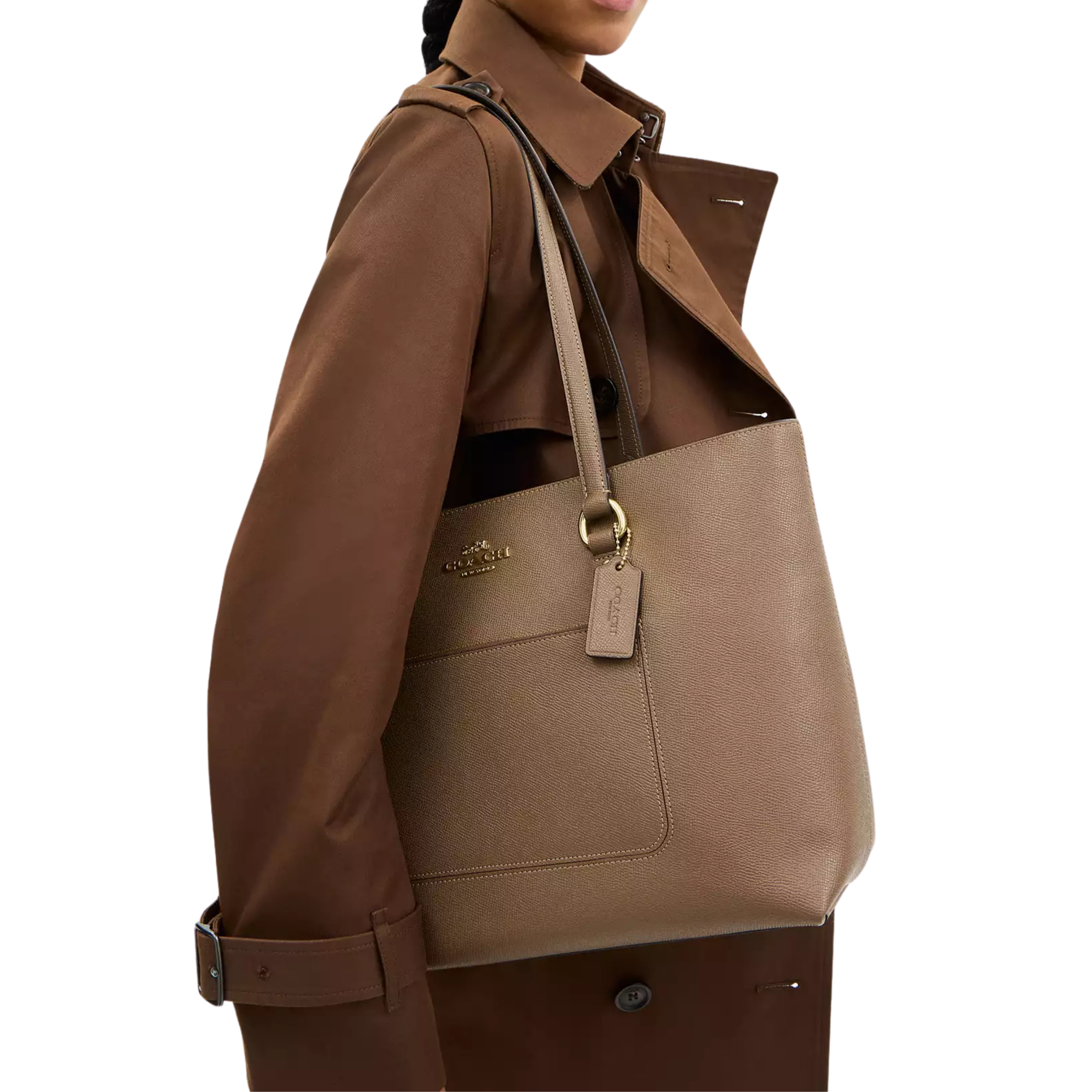 COACH Women Station Tote Bag - Gold Dark Stone