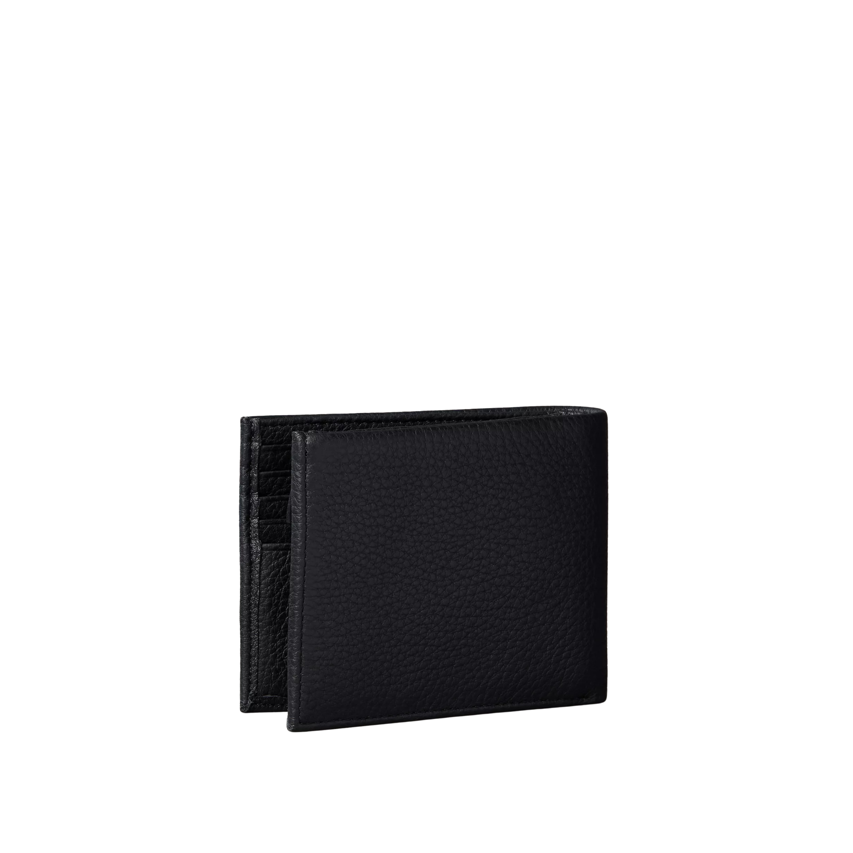 Calvin Klein Men Pebble Grain Leather Bifold Wallet with Coin Pouch - Black