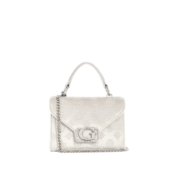 Guess Women Zalina Mini Top Handle Bag - Off White Logo