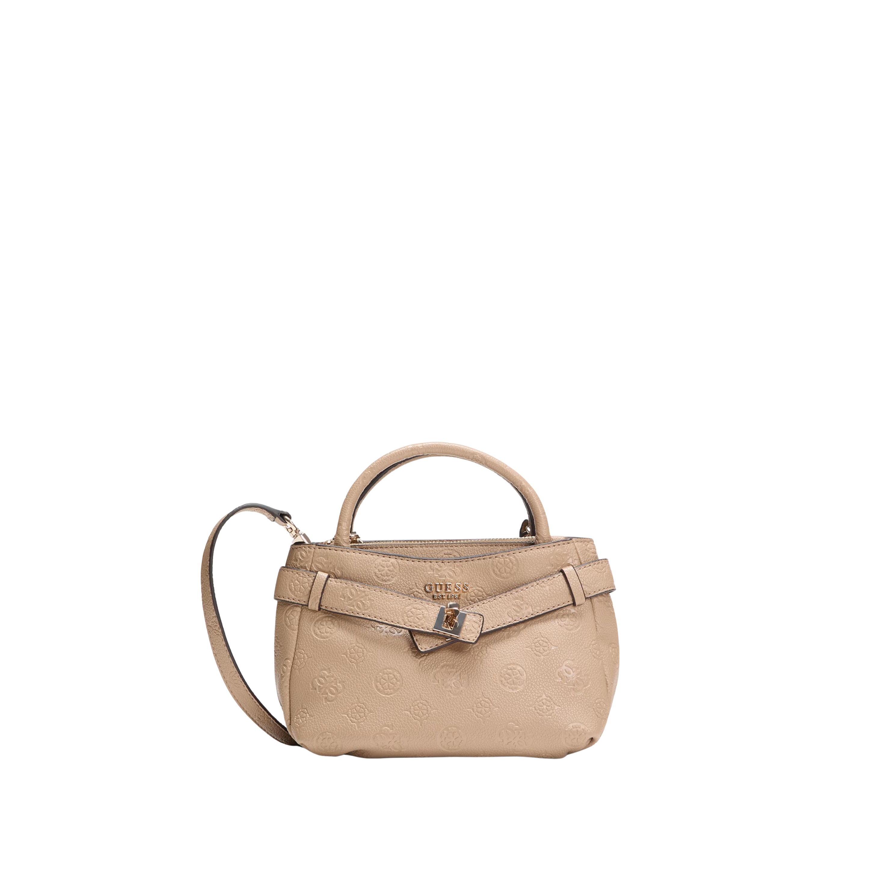 Guess Women Ella Logo Mini Satchel Bag - Orange Bright Orange