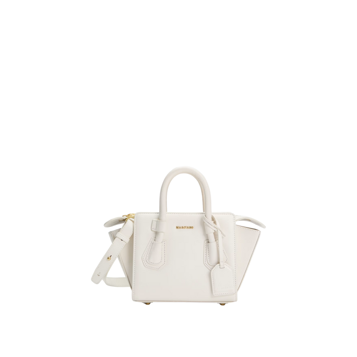 Guess Women Merava Leather Mini Satchel - Bone