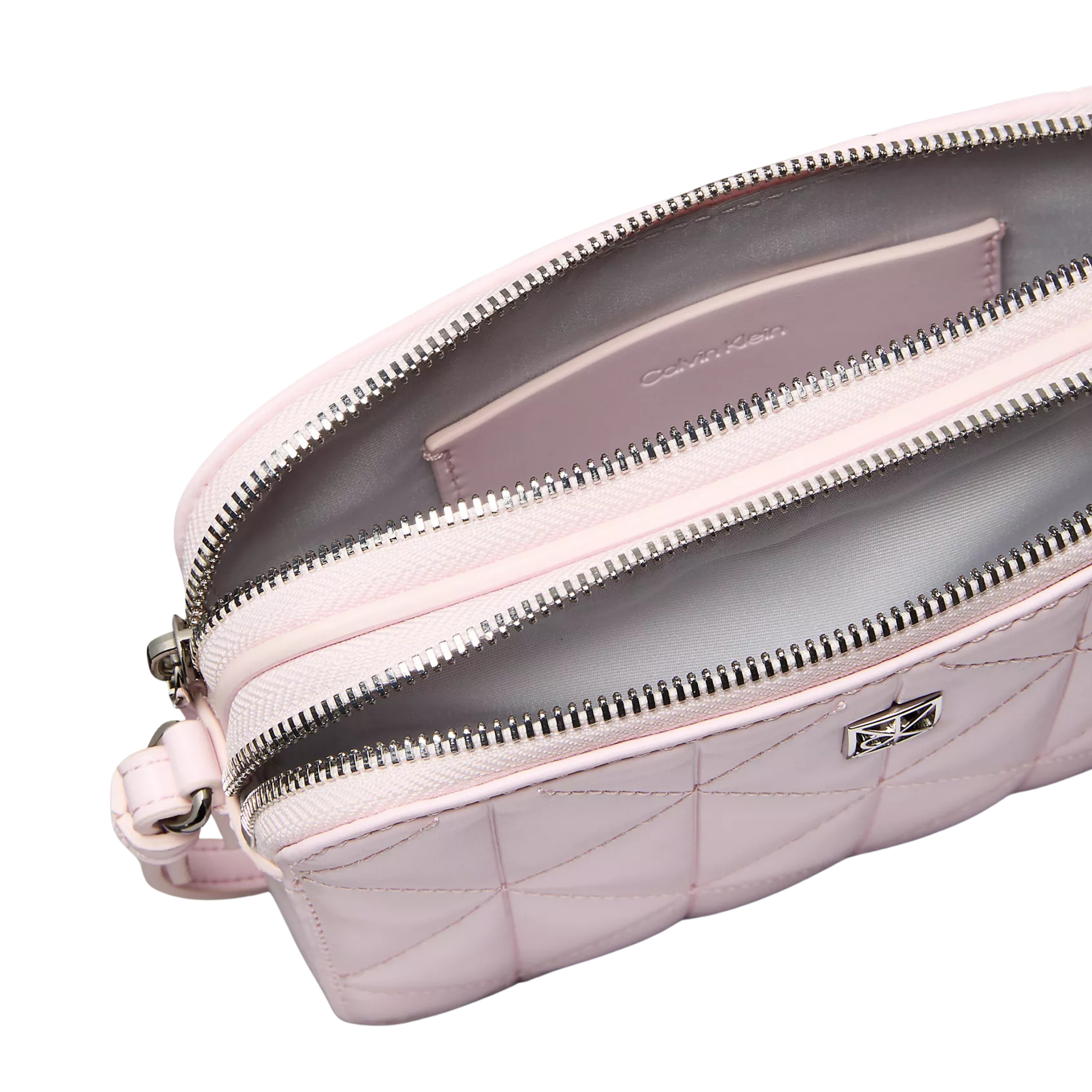Calvin Klein Women Quilted Emblem Logo Camera Bag - Cradle Pink