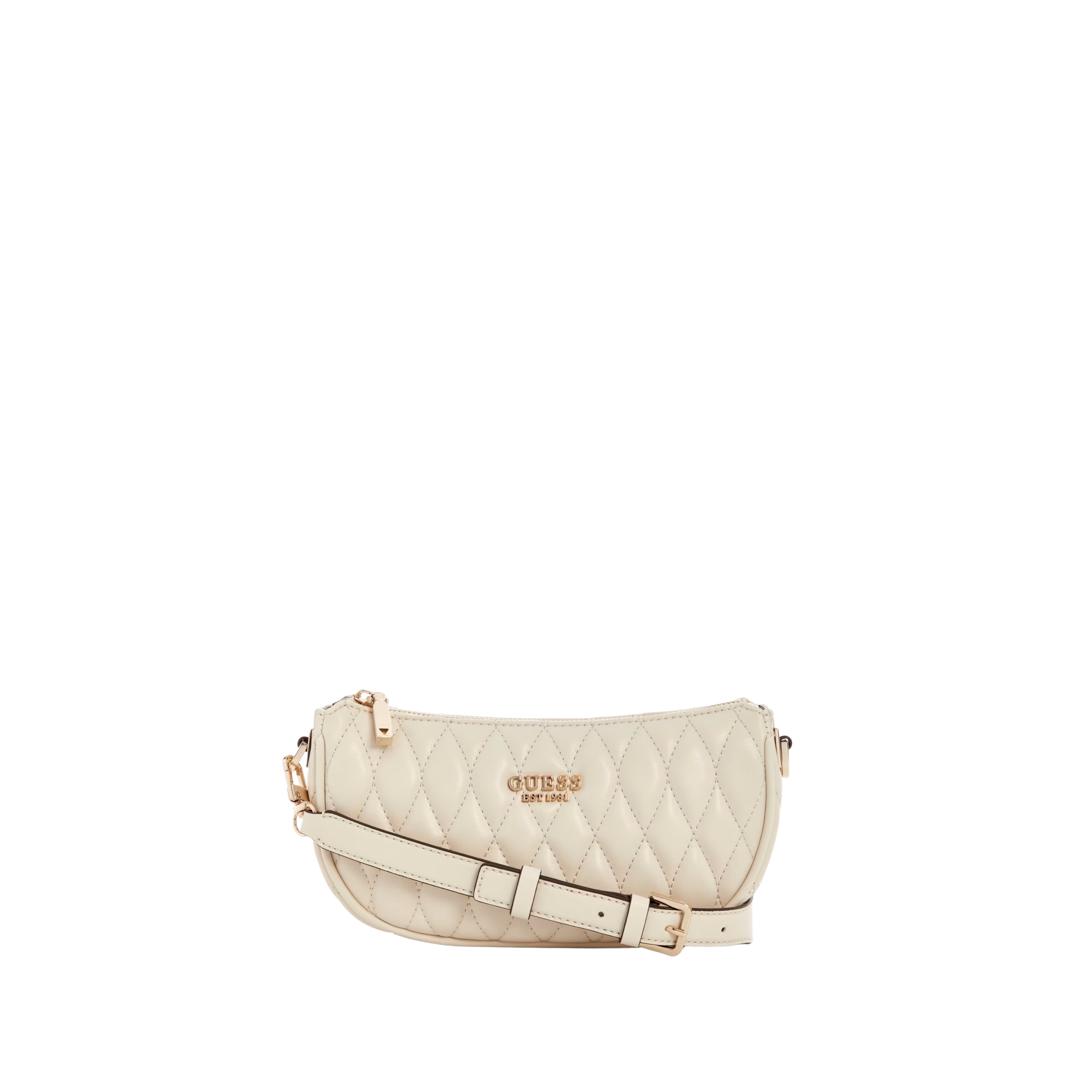 Guess Women Valla Mini Top Zip Shoulder Bag - Bone