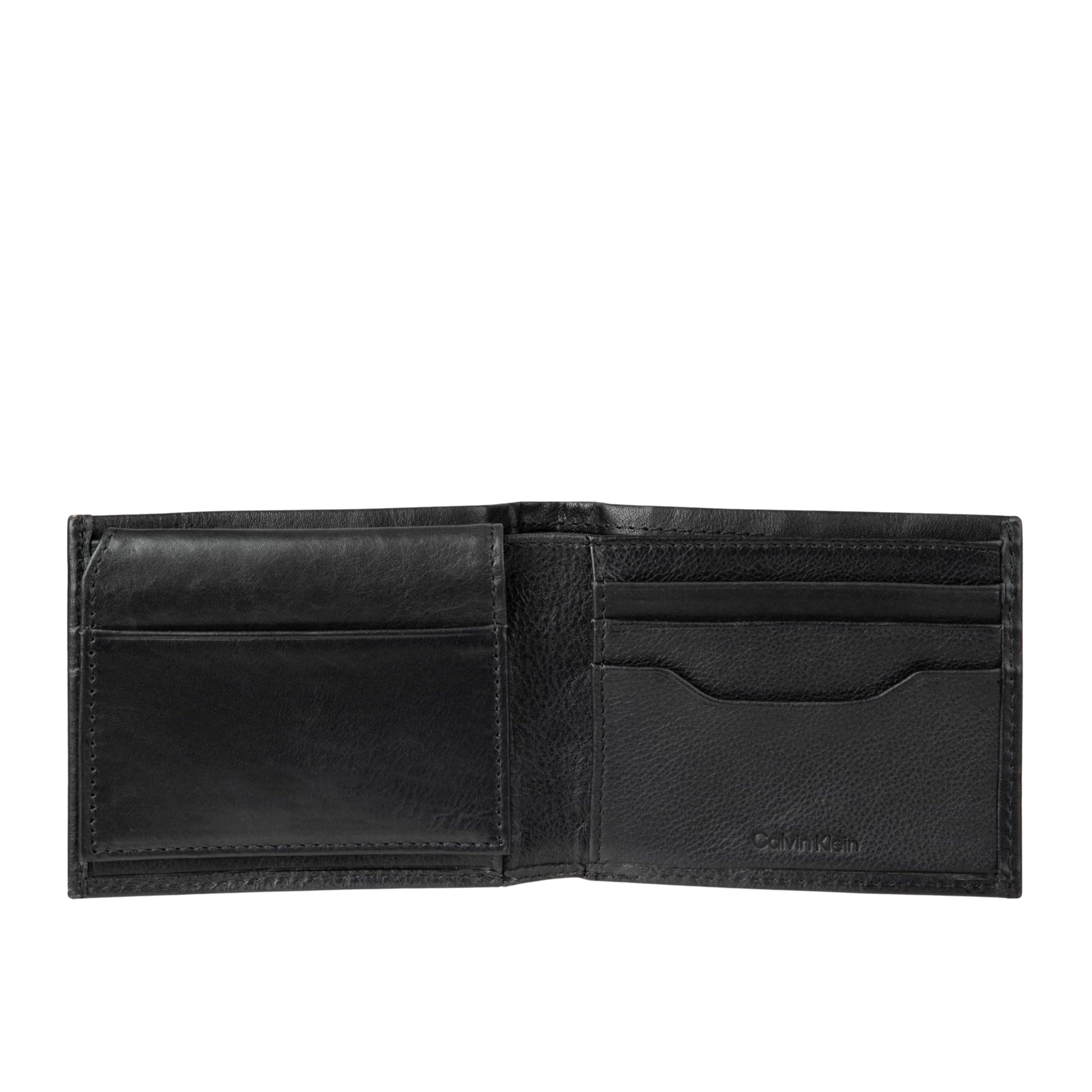 Calvin Klein Men RFID Leather Minimalist Bifold Wallet - Black Passcase
