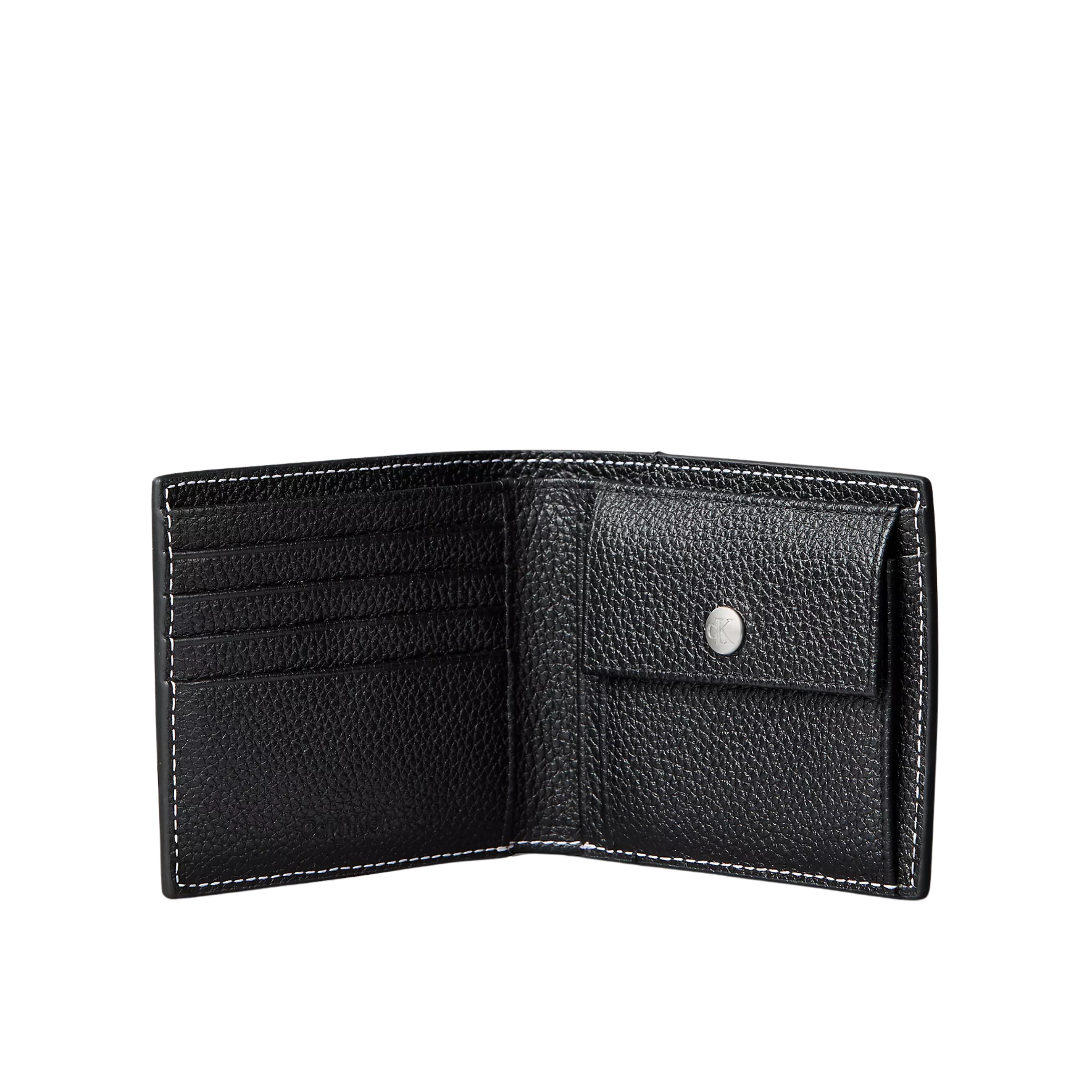 Calvin Klein Men Monologo Bifold Wallet with Coin Pouch - Black