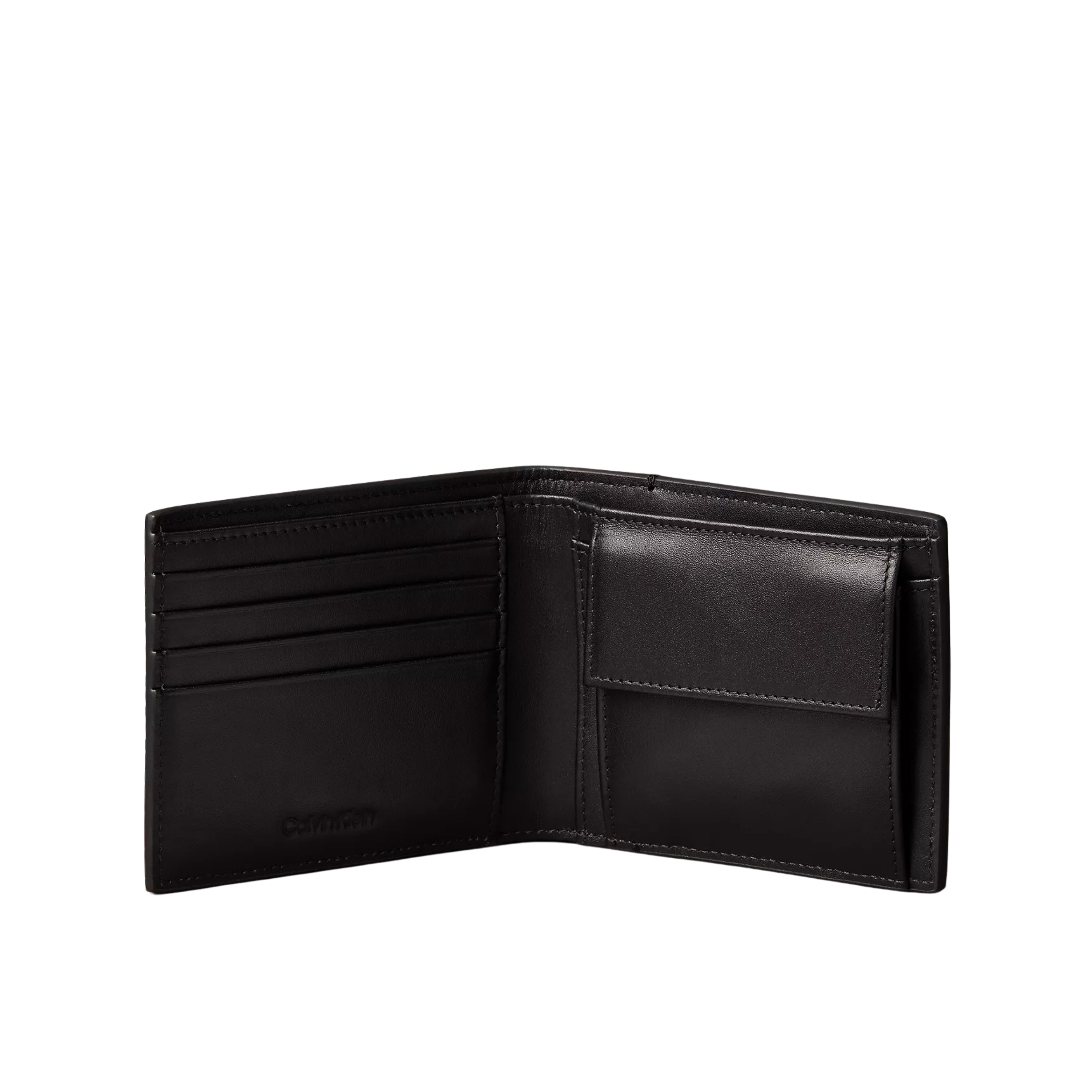 Calvin Klein Men Embossed Woven Billfold Coin Wallet - Black
