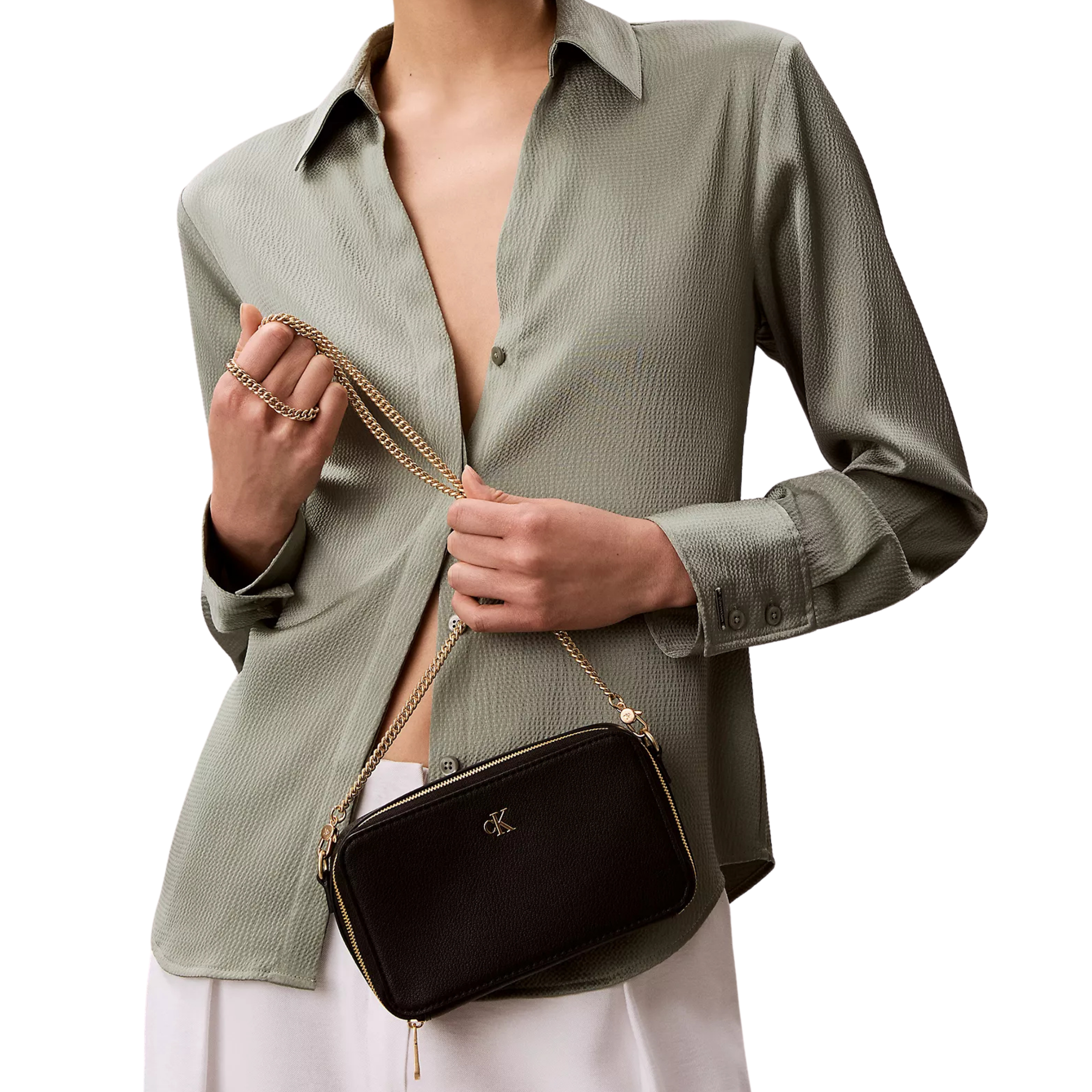 Calvin Klein Women Minimal Monogram Camera Bag - Black