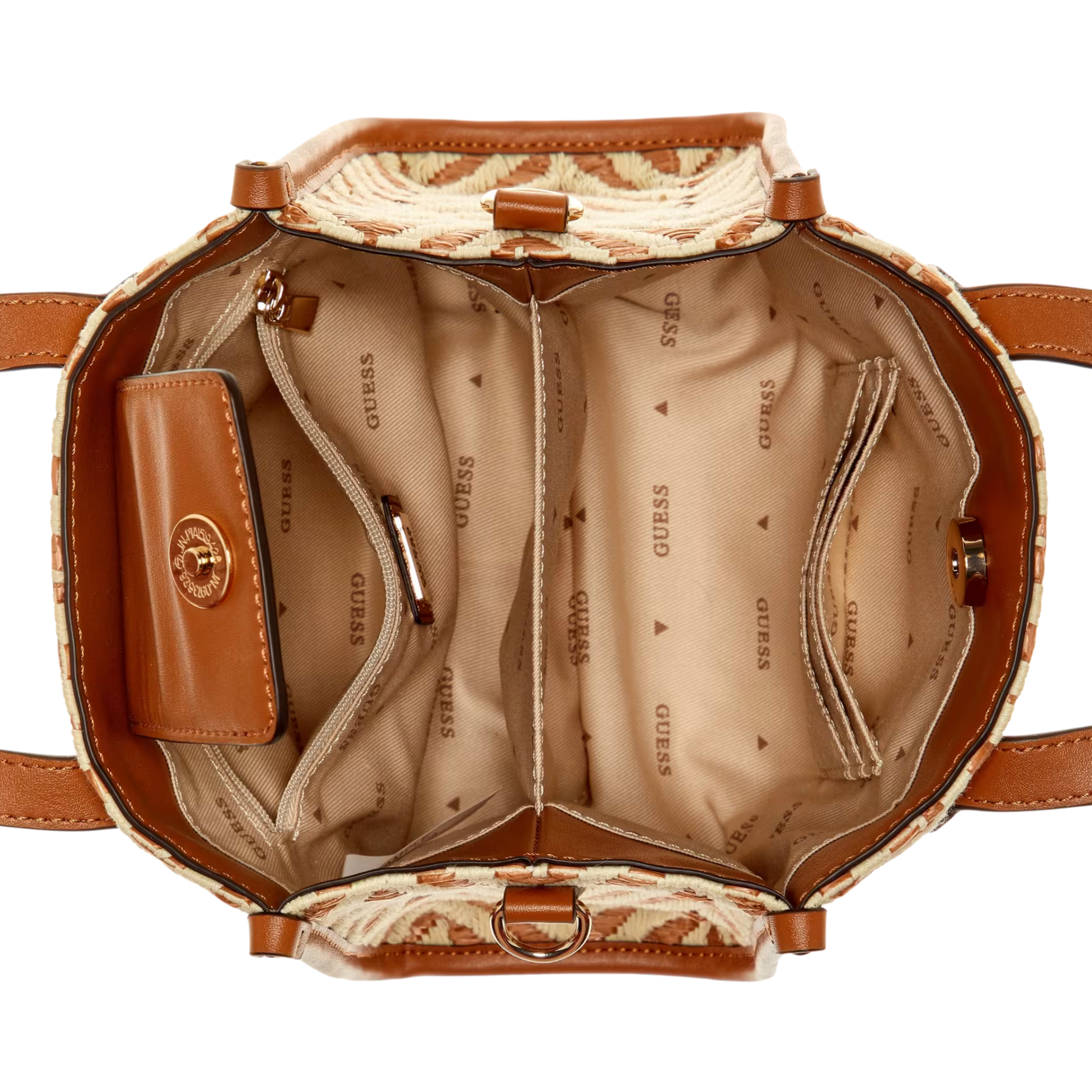 Guess Women Silvana Chevron Mini Tote - Cognac