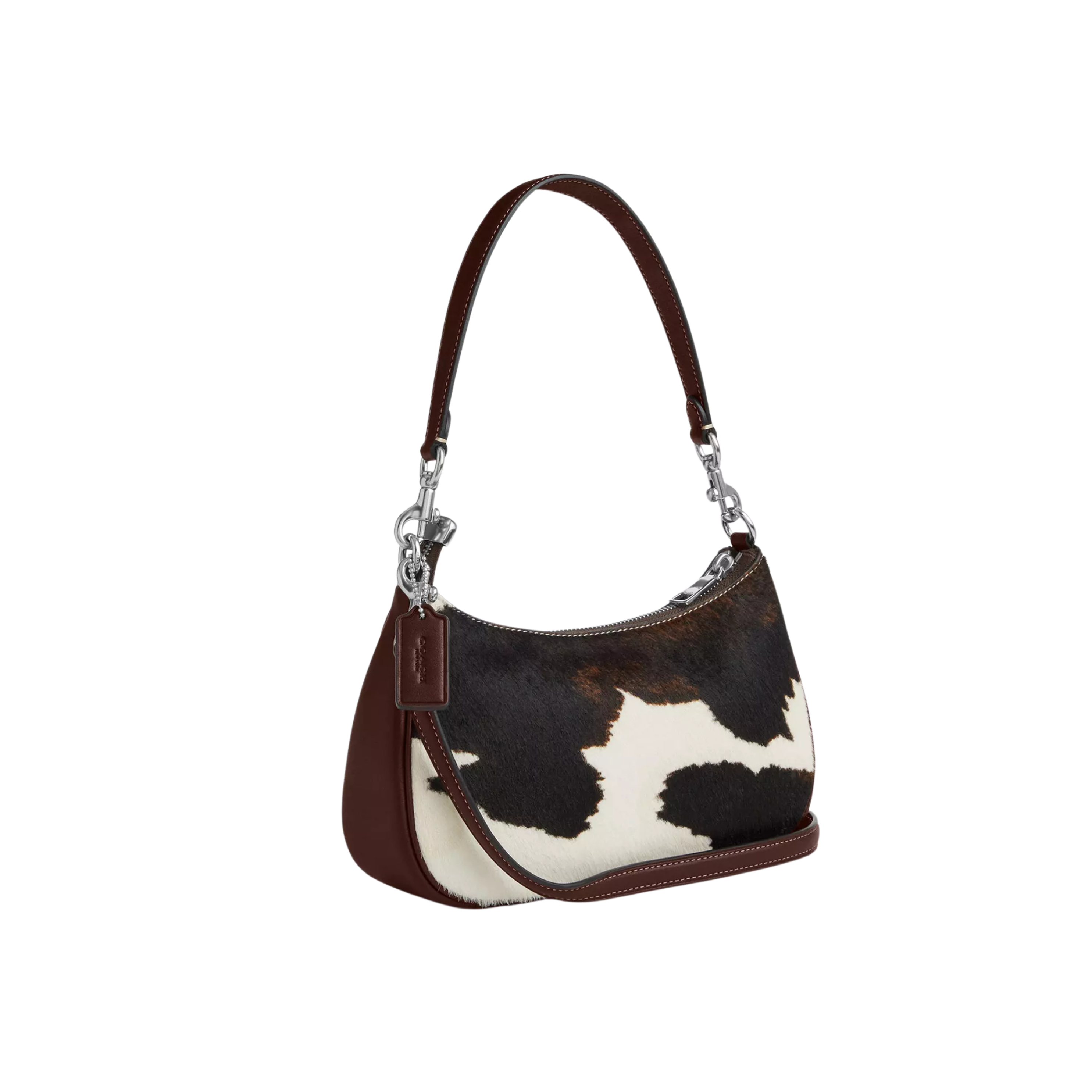 COACH Women Teri Shoulder Bag - Cow Printed Silver