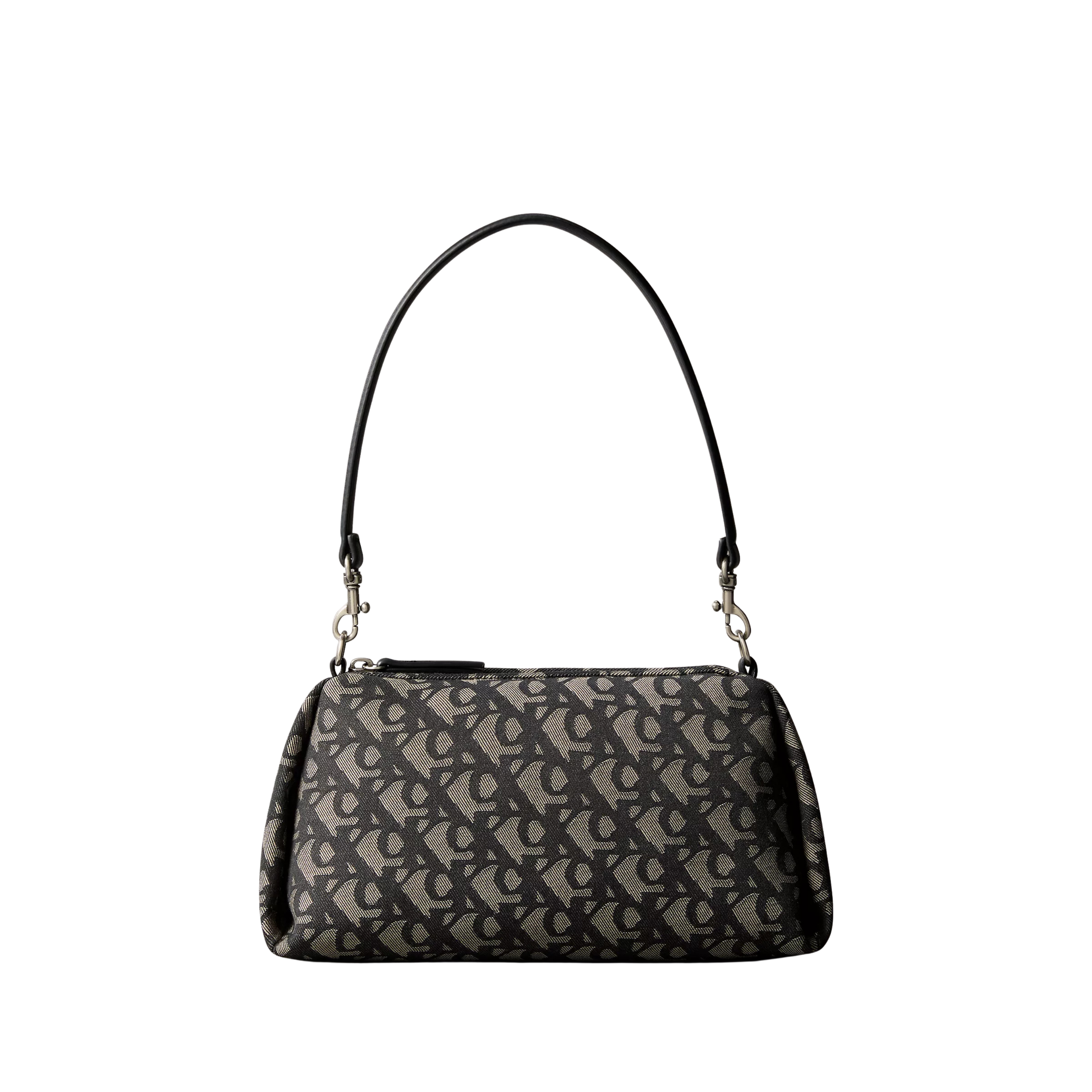 Calvin Klein Women Pleat Monogram Logo Shoulder Bag - Black Lotus Beige
