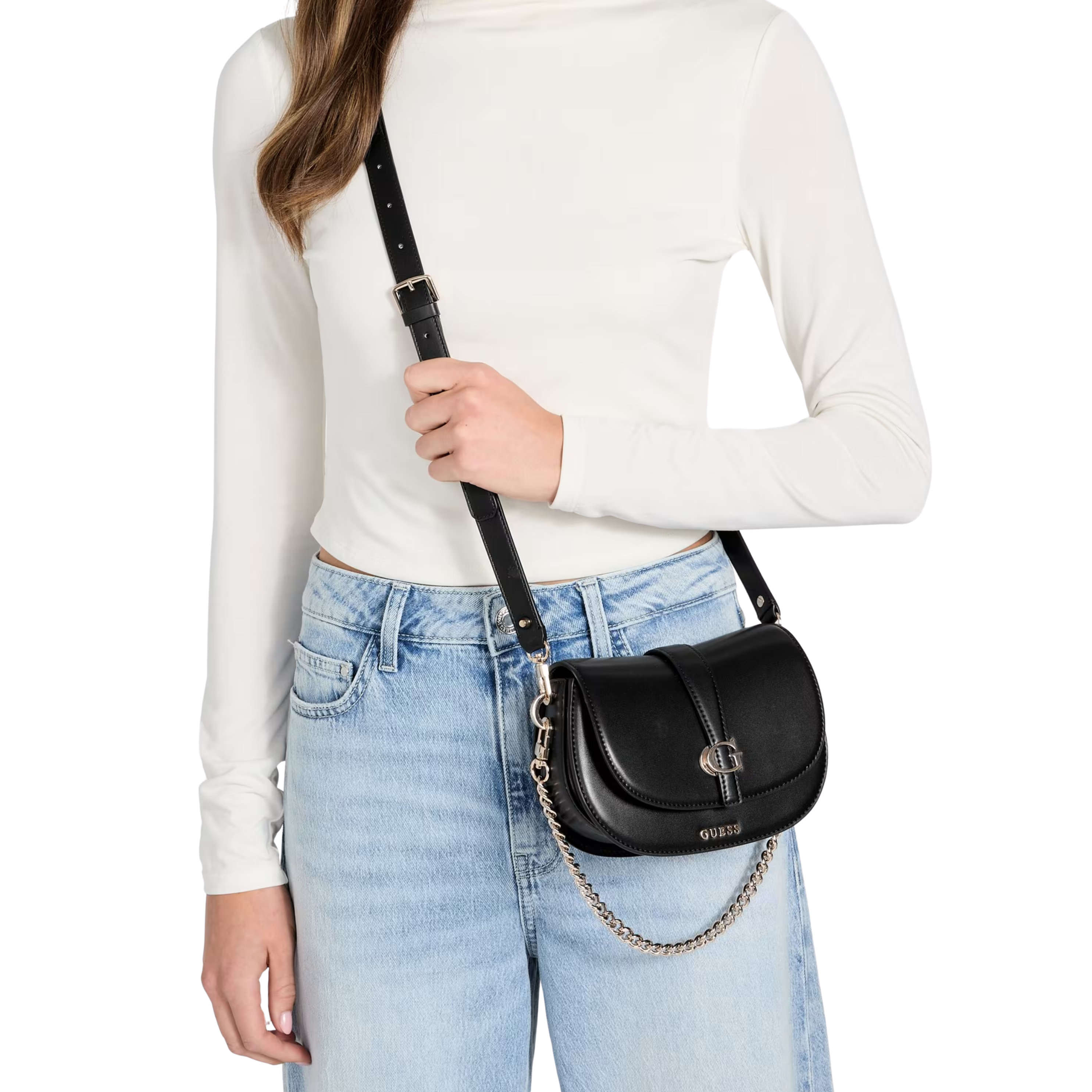 Guess Women Carrie Mini Crossbody - Black