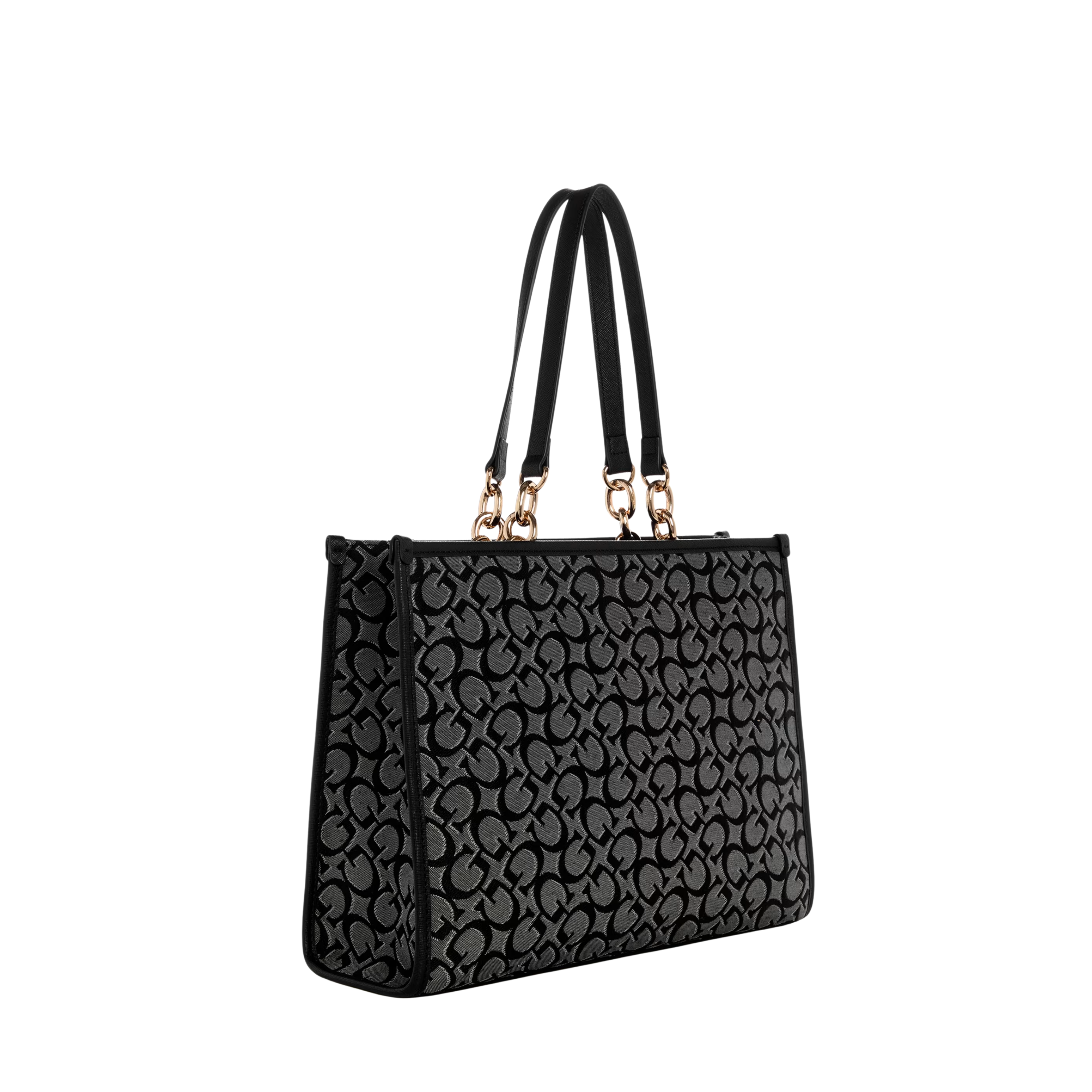 Guess Women Myrtille Jacquard Logo Tote - Black