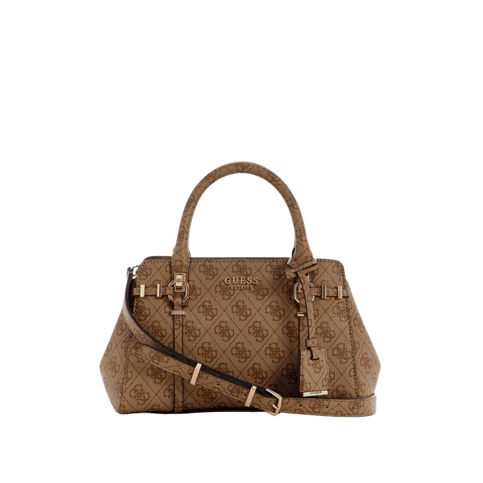 Guess Women Leona Logo Handbag - Latte Logo