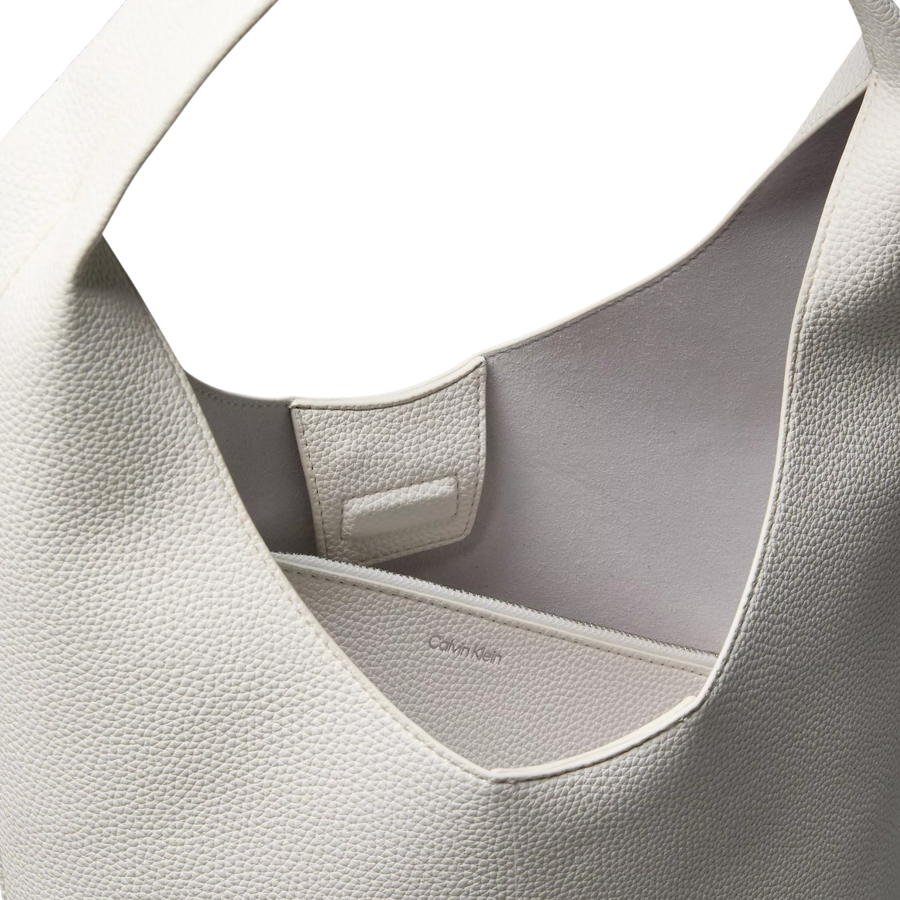 Calvin Klein Women Pebble Grain Slouchy Bag - White Alyssum