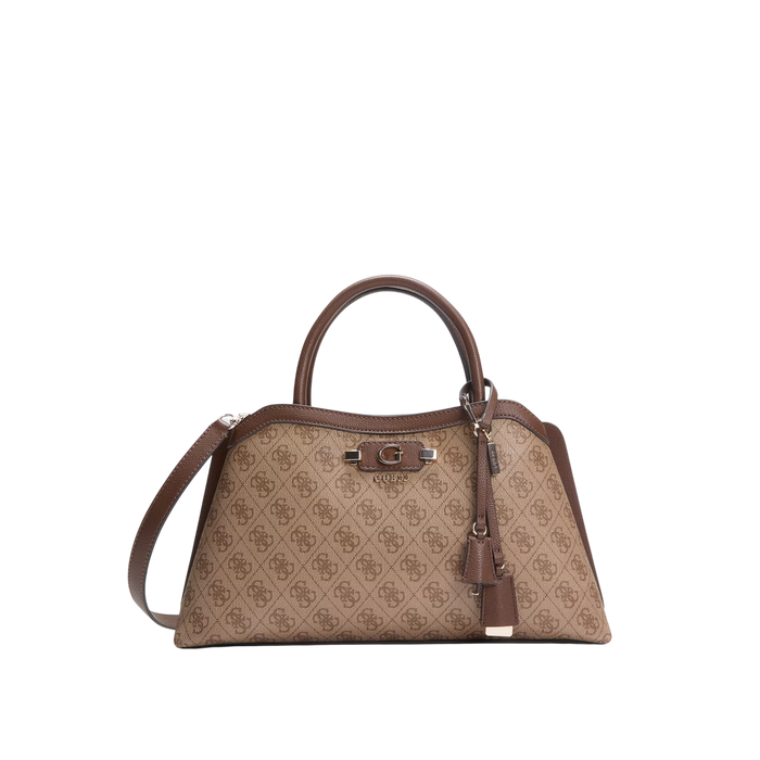 Guess Women Lindsey Satchel Bag - Latte Logo