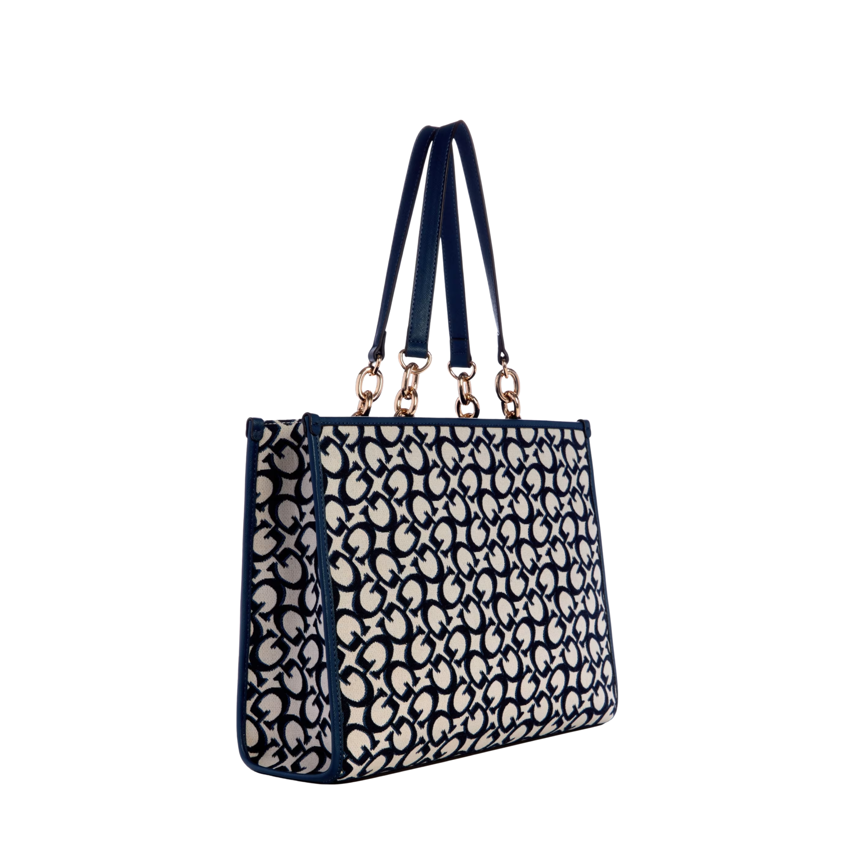 Guess Women Myrtille Jacquard Logo Tote - Blue