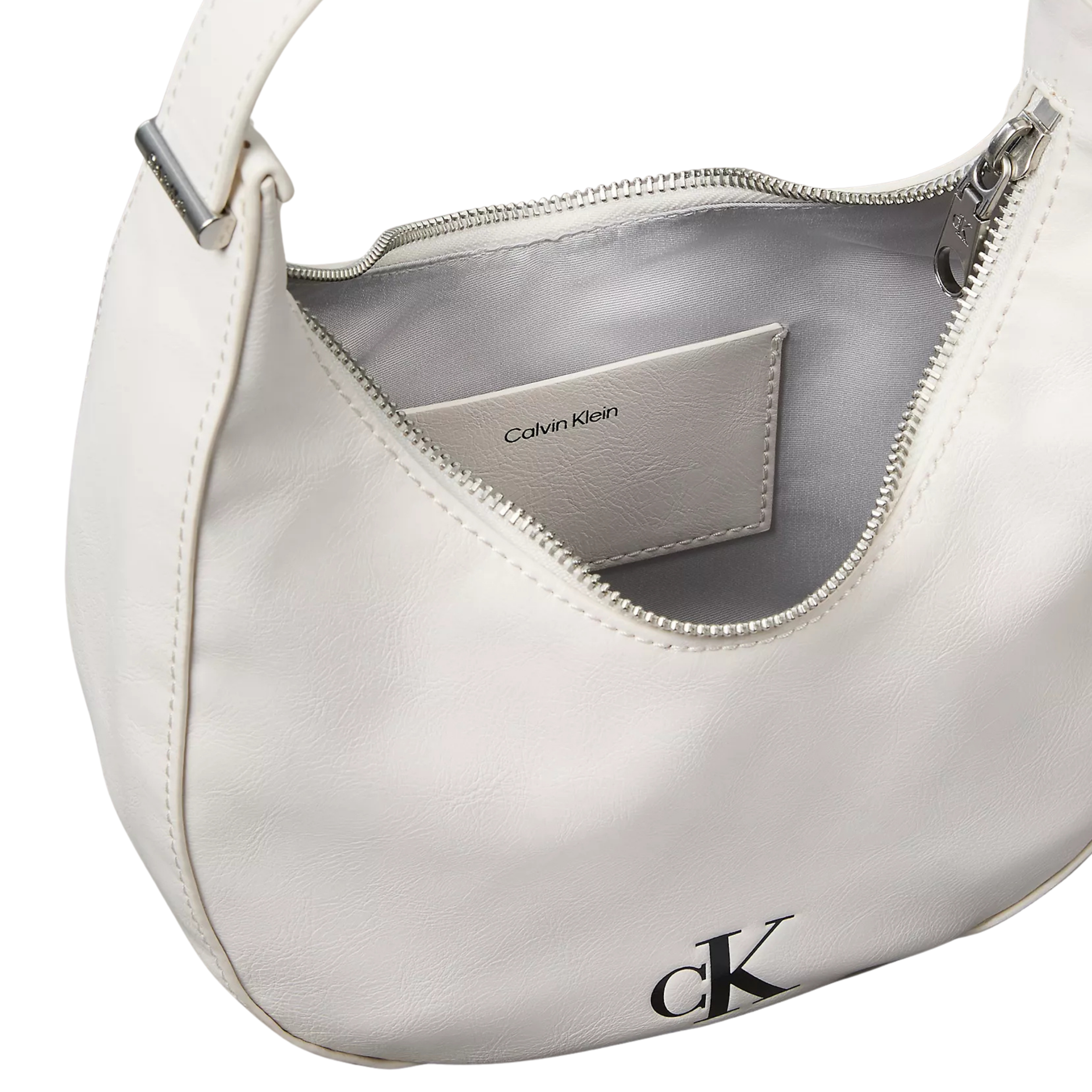 Calvin Klein Women Curved Convertible Small Shoulder Bag - White Alyssum