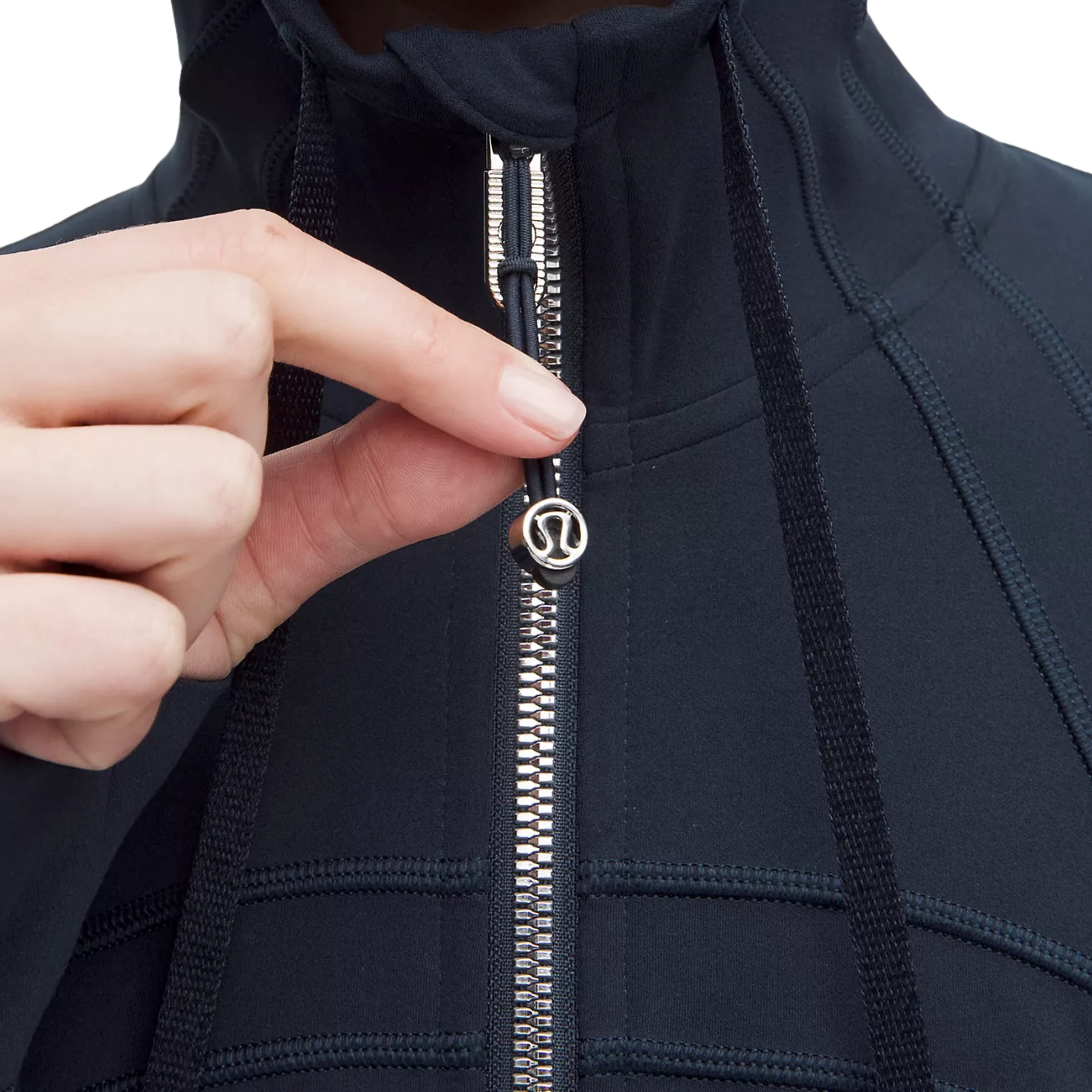 Lululemon Define Cropped Hooded Jacket - True Navy Mirror Silver
